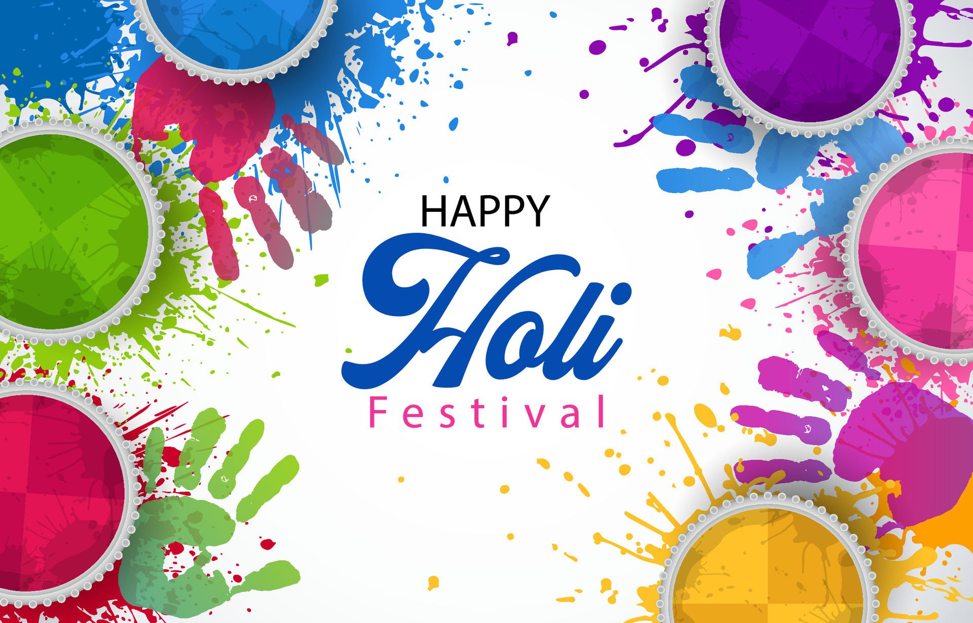 happy holi festival for banner, background with colorful illustration Free Vector