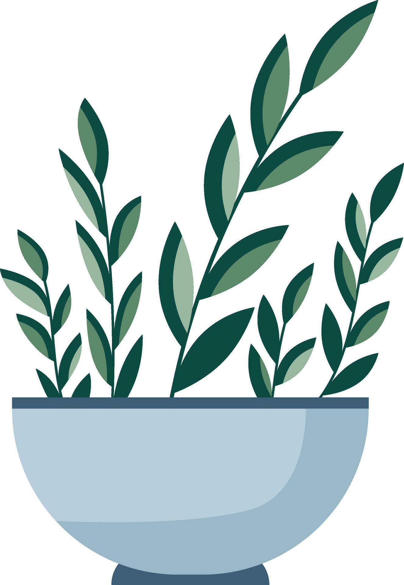 Vector illustration of a home flower in a blue pot Stock Free