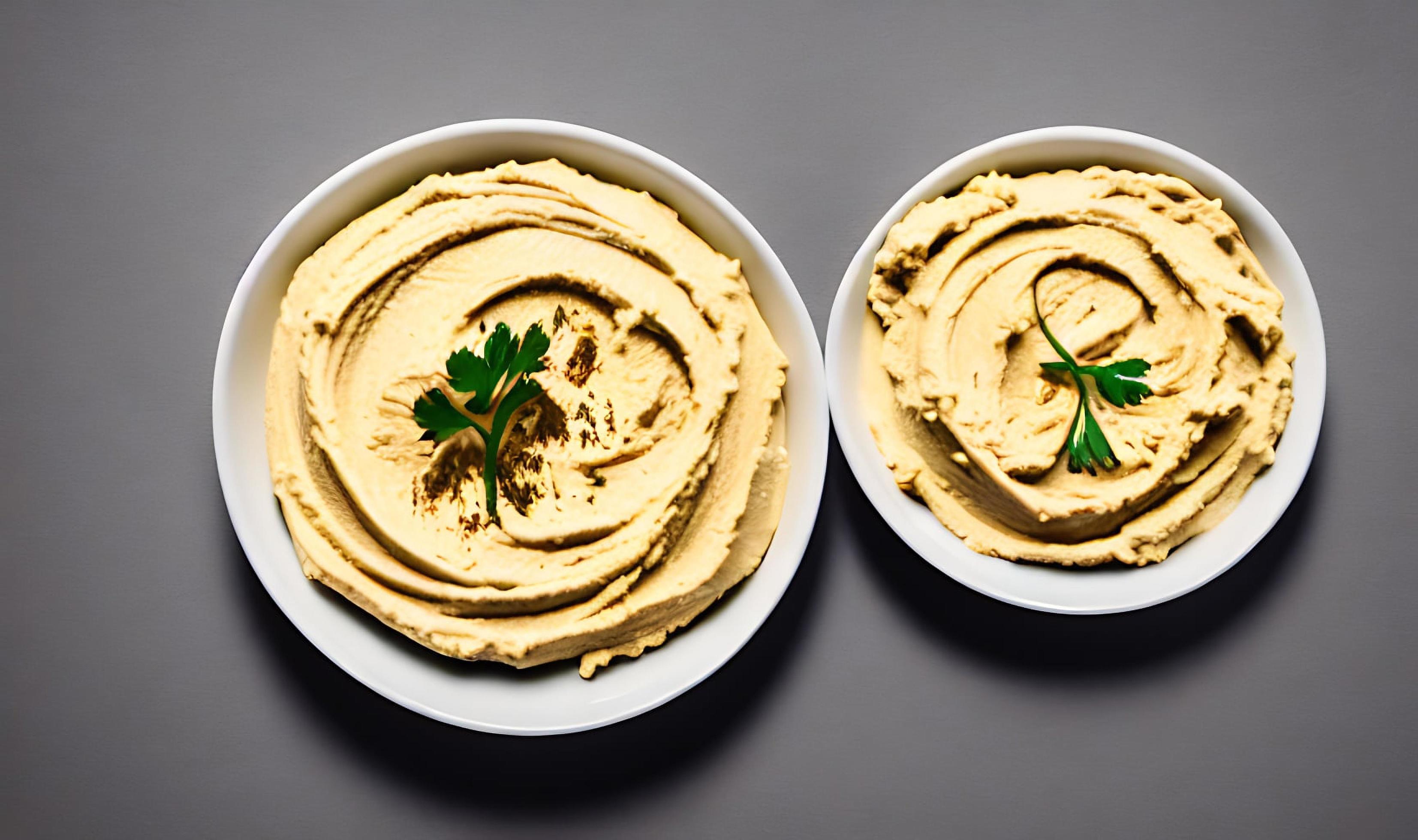 Healthy food. Traditional freshly made organic hummus. Stock Free