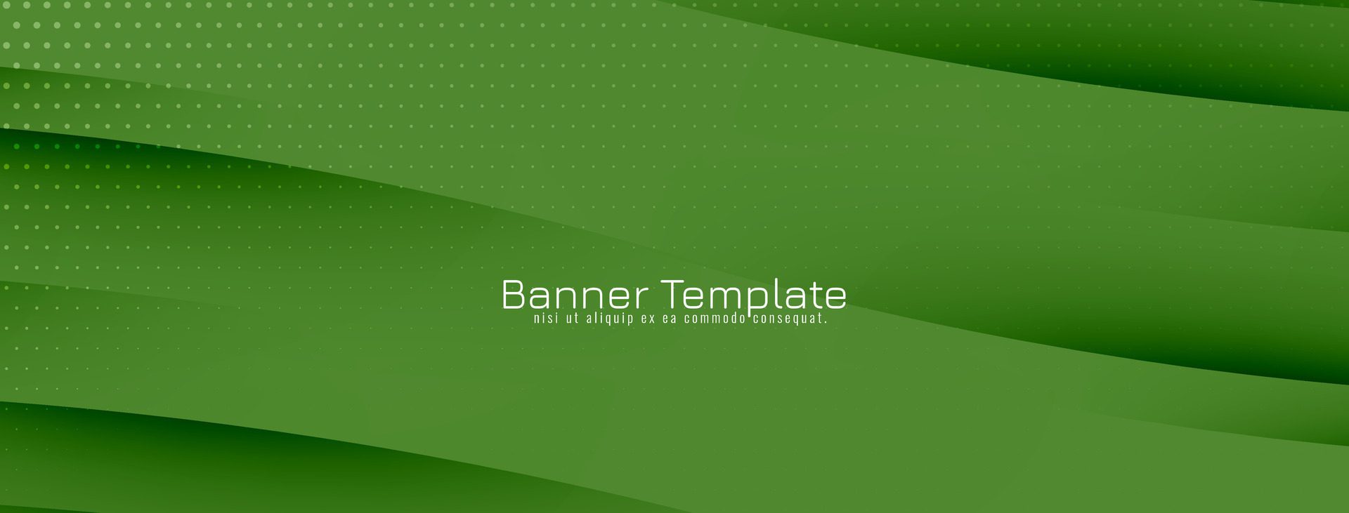 Elegant green color wave style modern banner design Free Vector