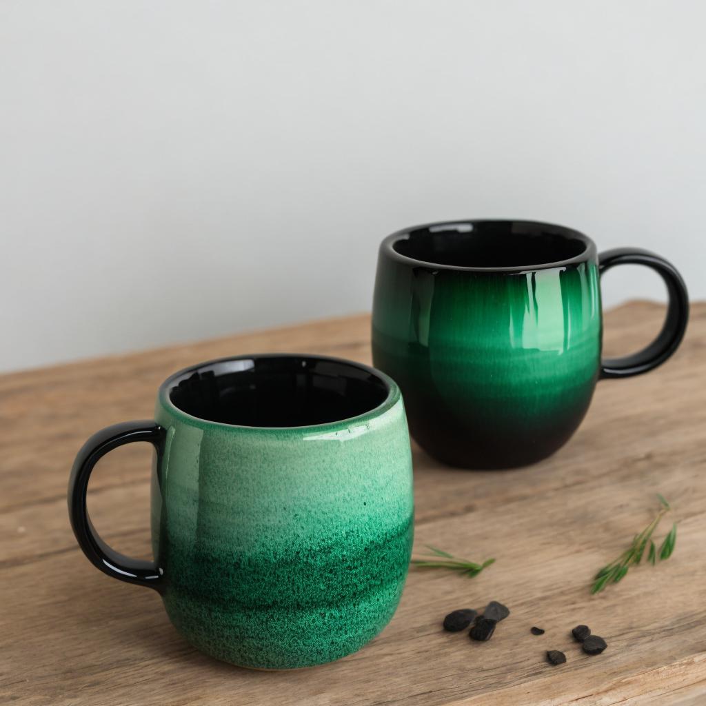 
									Taza cerámica artesanal verde by @ai_generated