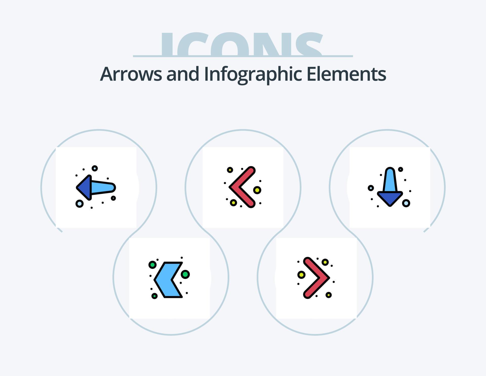 Arrow Line Filled Icon Pack 5 Icon Design. left. direction. arrow. up. arrow Stock Free