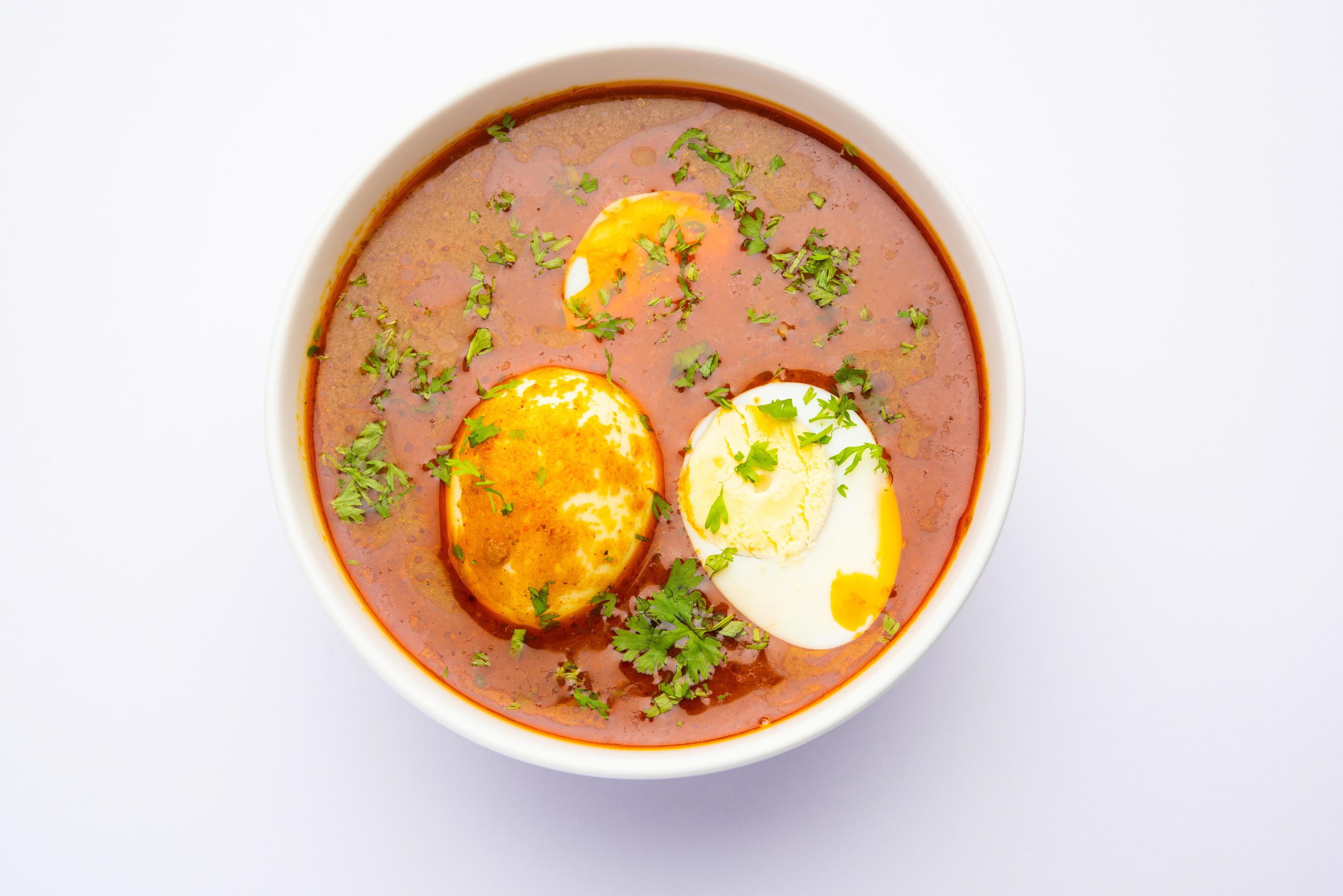 Anda Masala or Egg Curry is popular indian spicy food Stock Free