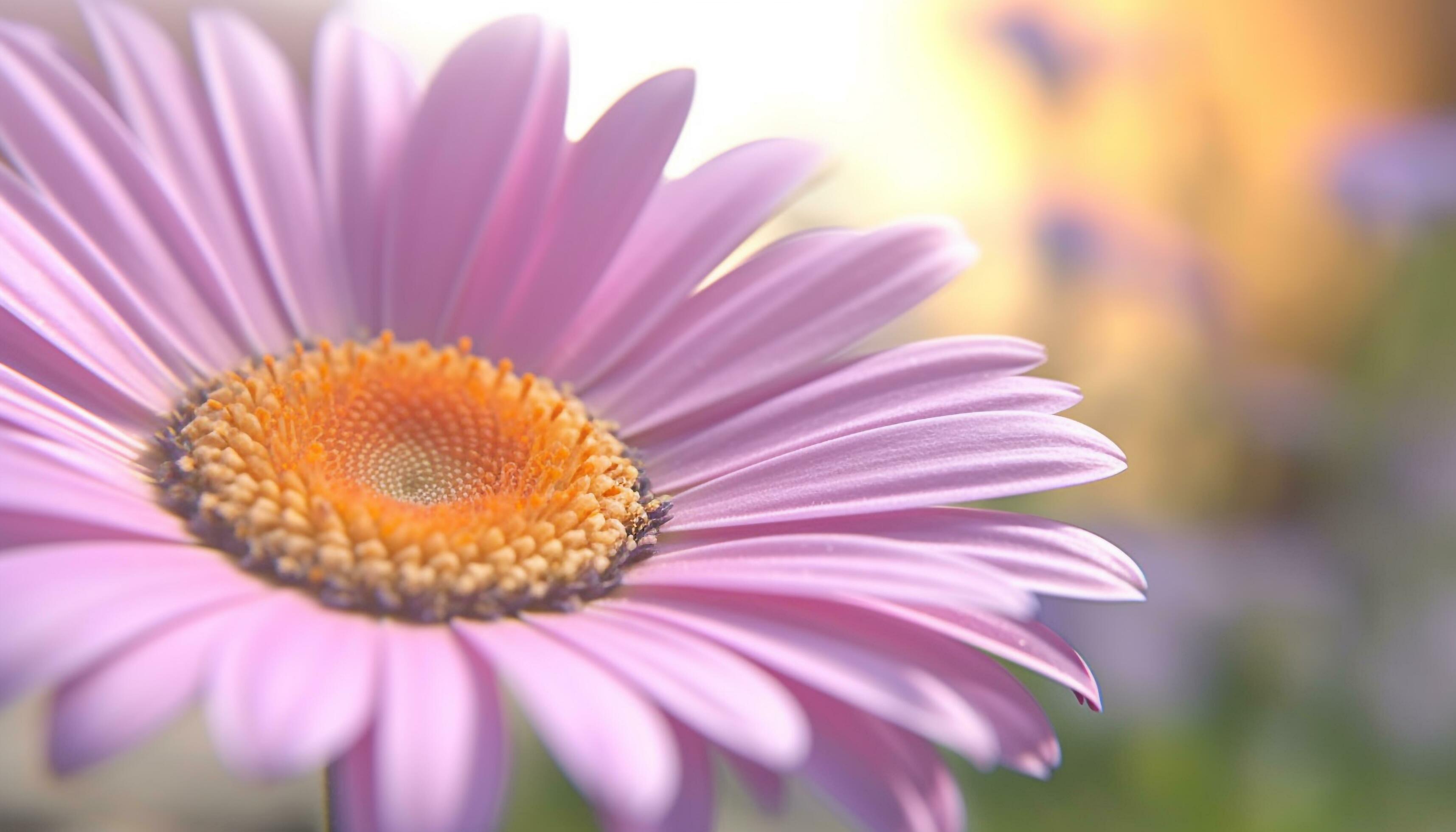 Vibrant gerbera daisy, a single flower in nature meadow generated by AI Stock Free