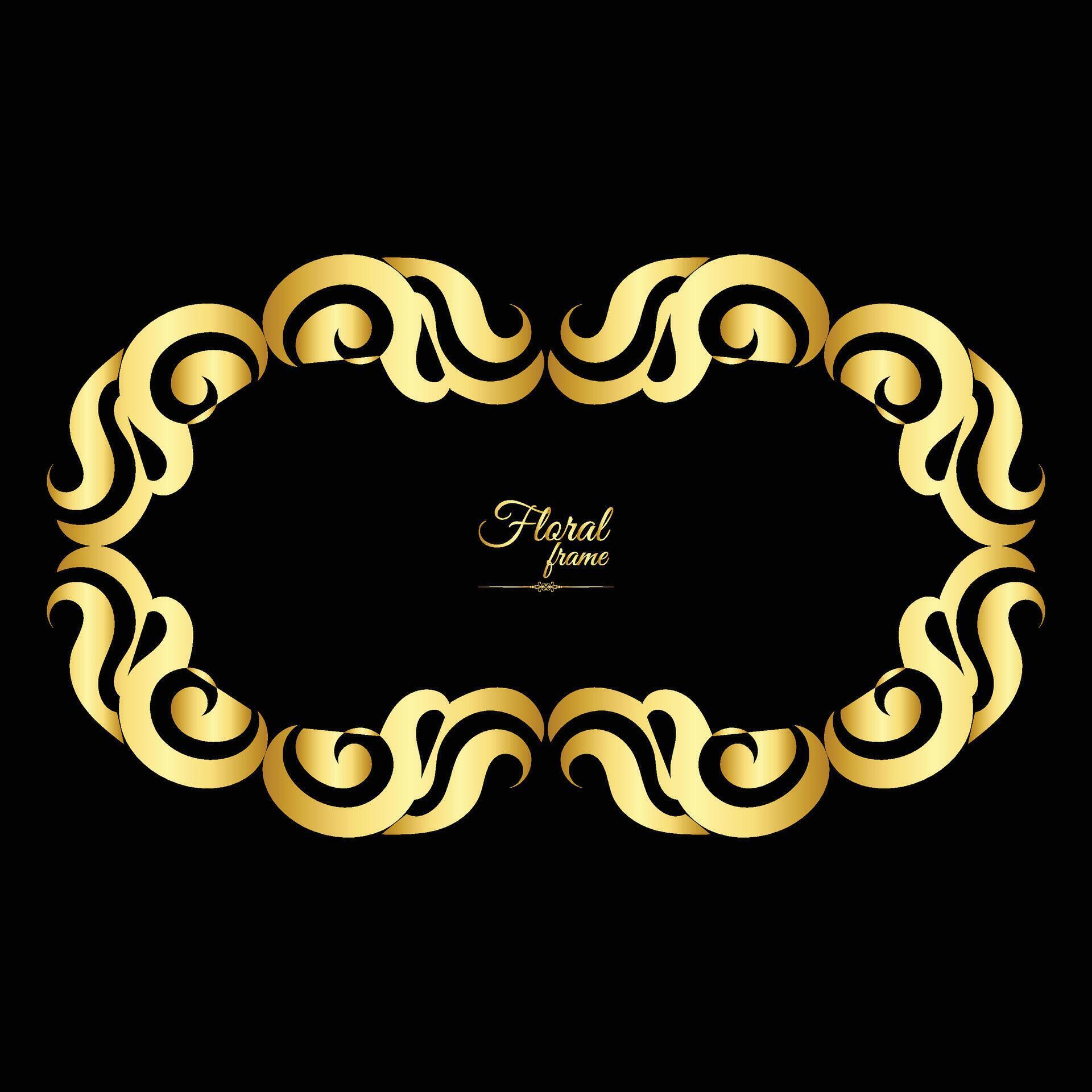 Vector luxury decorative golden vintage frames and borders. retro ornamental frame art and flower isolated floral background Stock Free