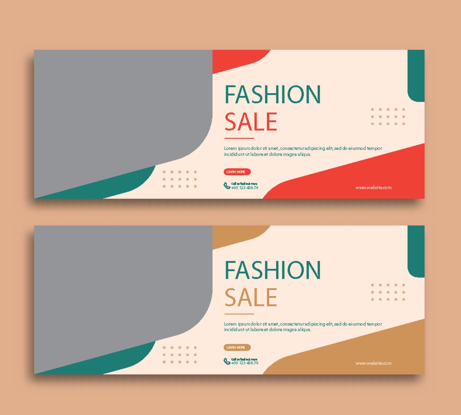 Fashion sale web cover and banner template Free Vector