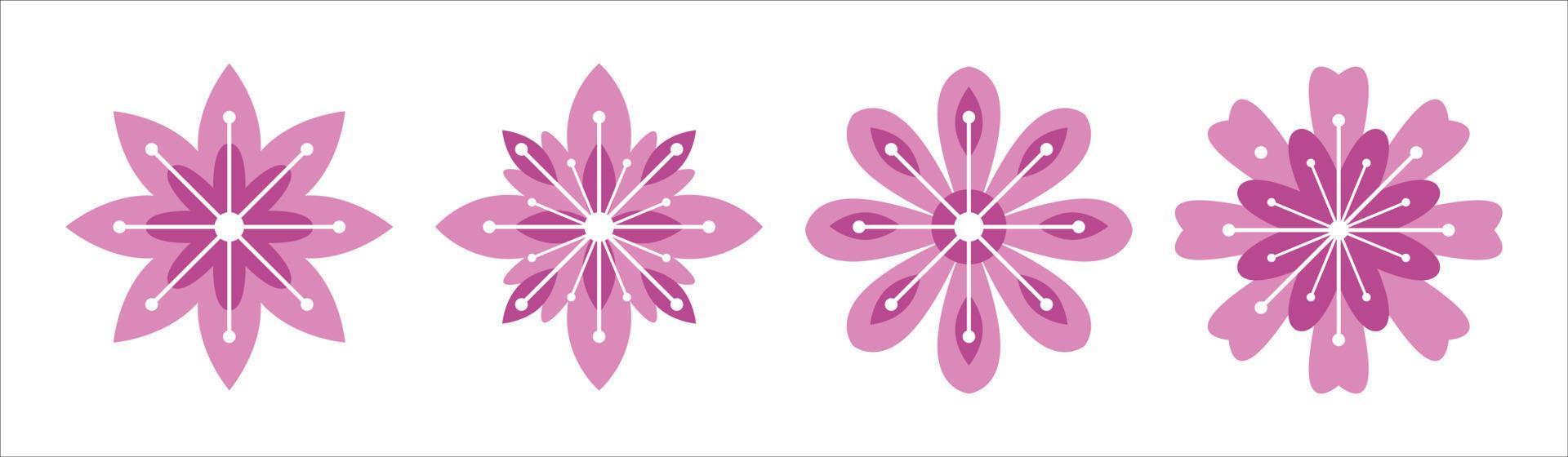 set of flowers blossom vector Stock Free