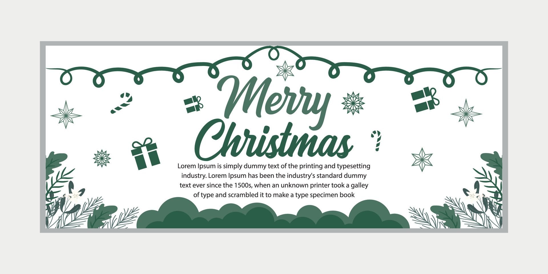 merry christmas banner set and happy new year banner, social media cover and web banner,Merry Christmas design for greeting card, Free Vector