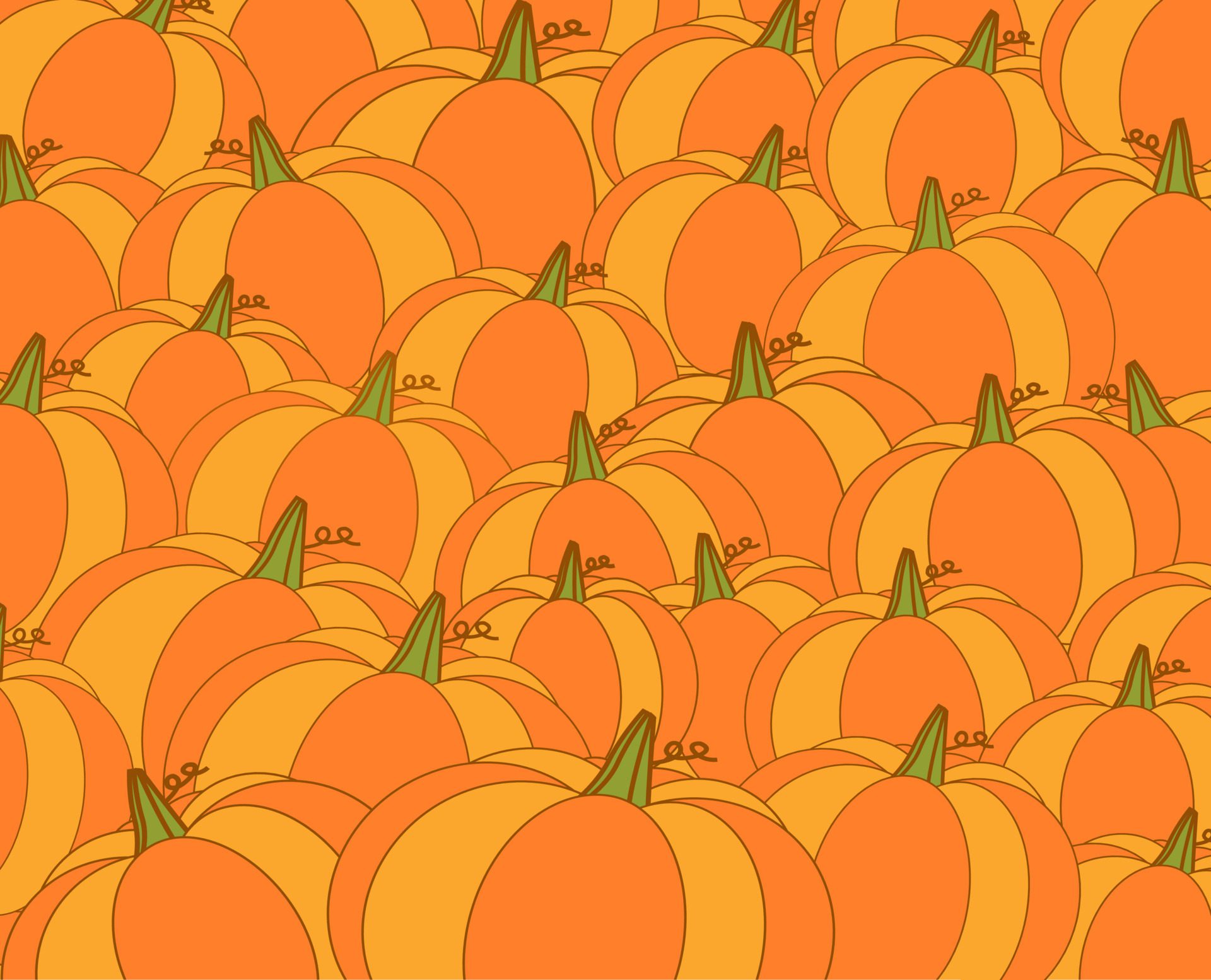 Autumn pupmkins for Thanksgiving, Seamless pattern of pumpkins. Flat style. Vector illustration. For wallpaper, Fabric, Banner, Background etc. Free Vector and Free SVG