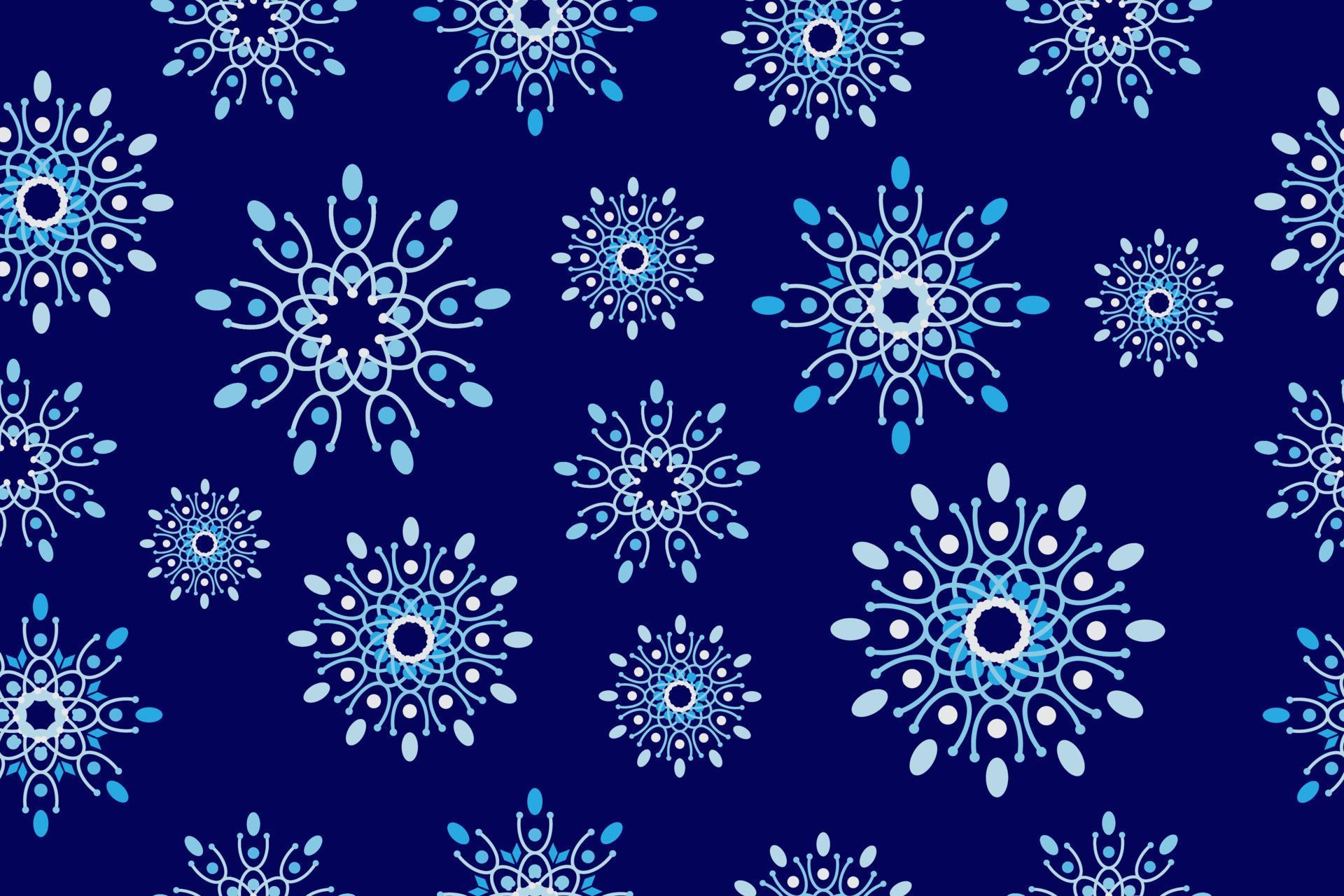 Abstract floral batik fabric design template. Seamless geometric flowers pattern. Blue monochrome stylish graphic design. Tileable vintage ornament. Stock Free