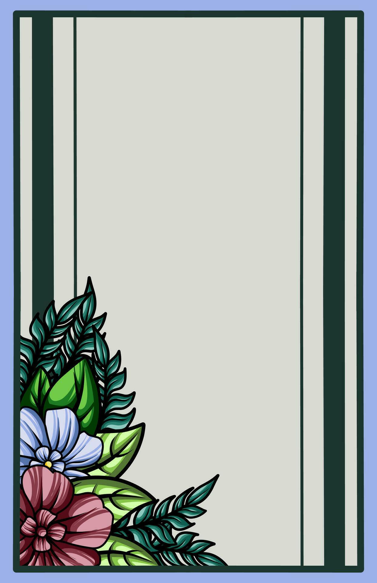 frame the border with an arrangement of leaves and flowers. Vector design Stock Free