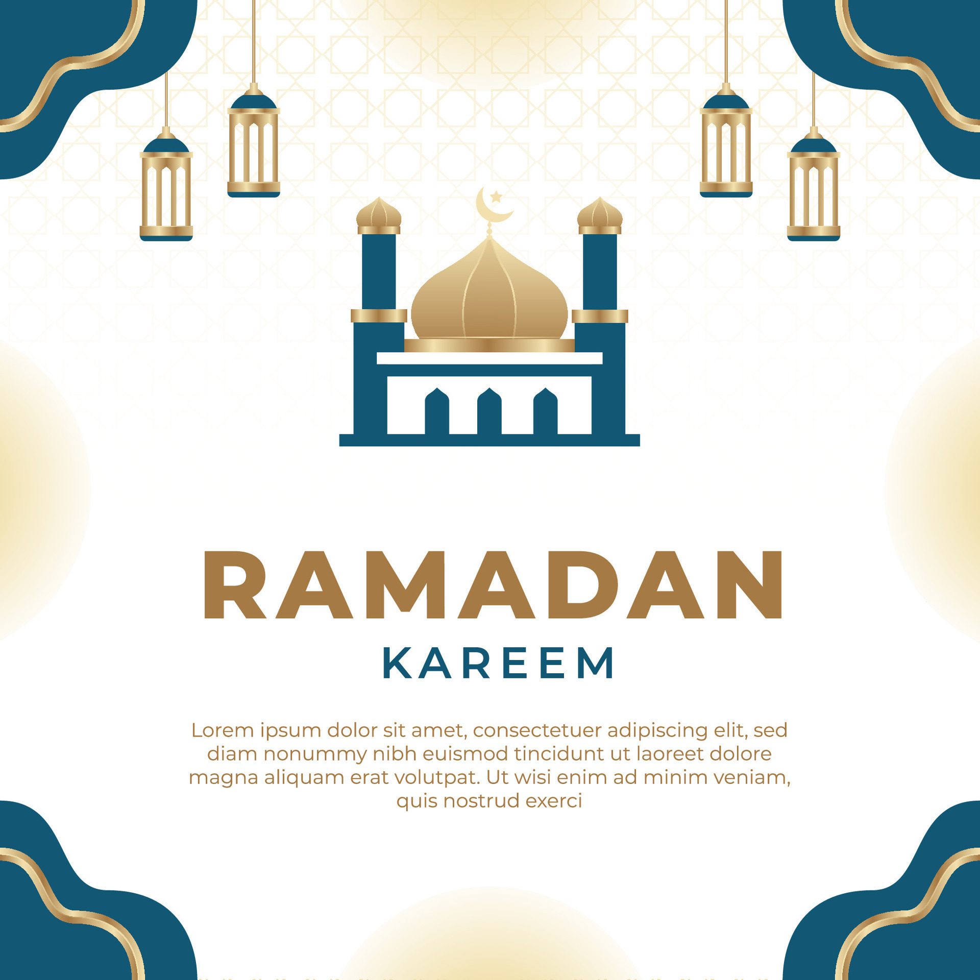 Ramadan Kareem Islamic banner background Free Vector