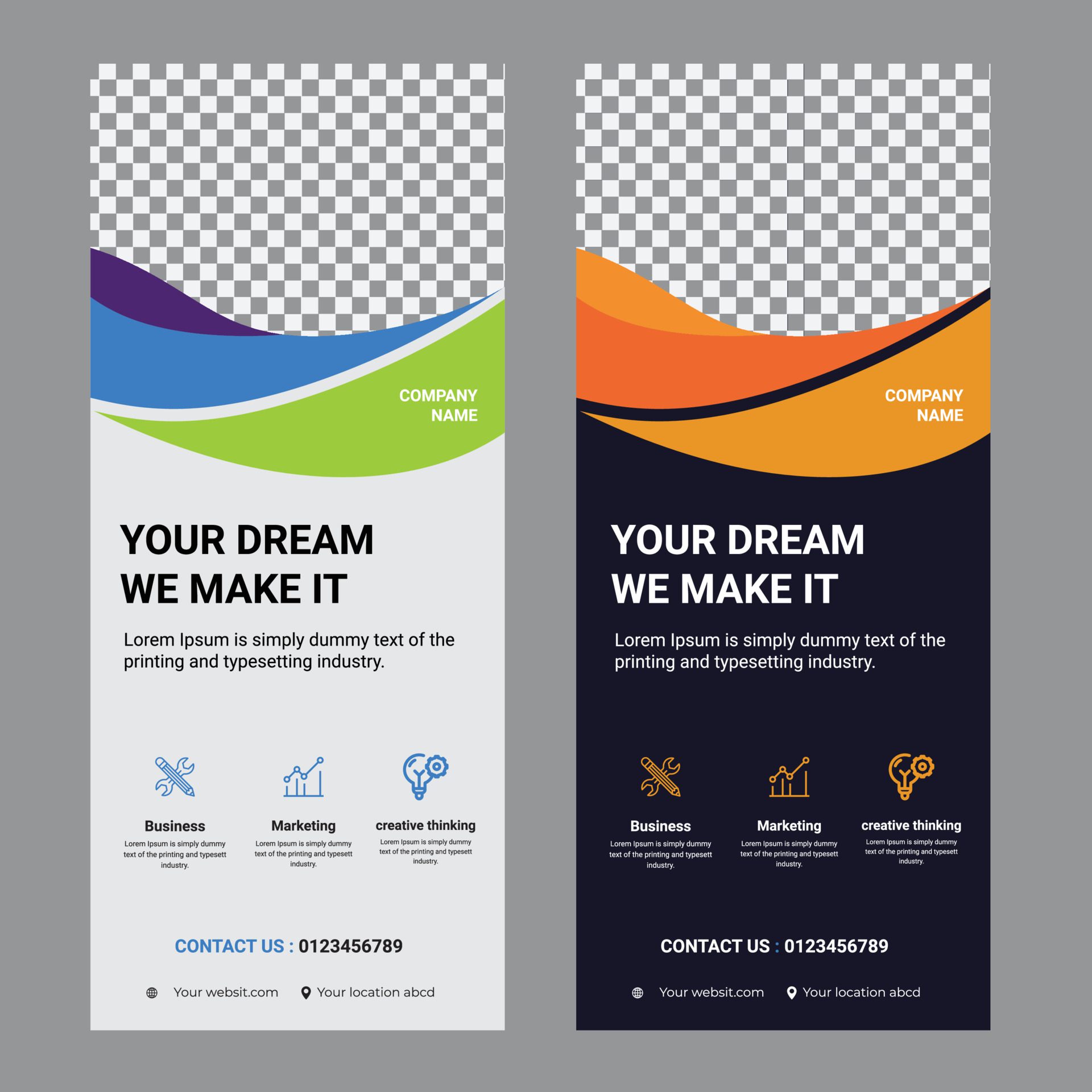 Roll up business banner Free Vector