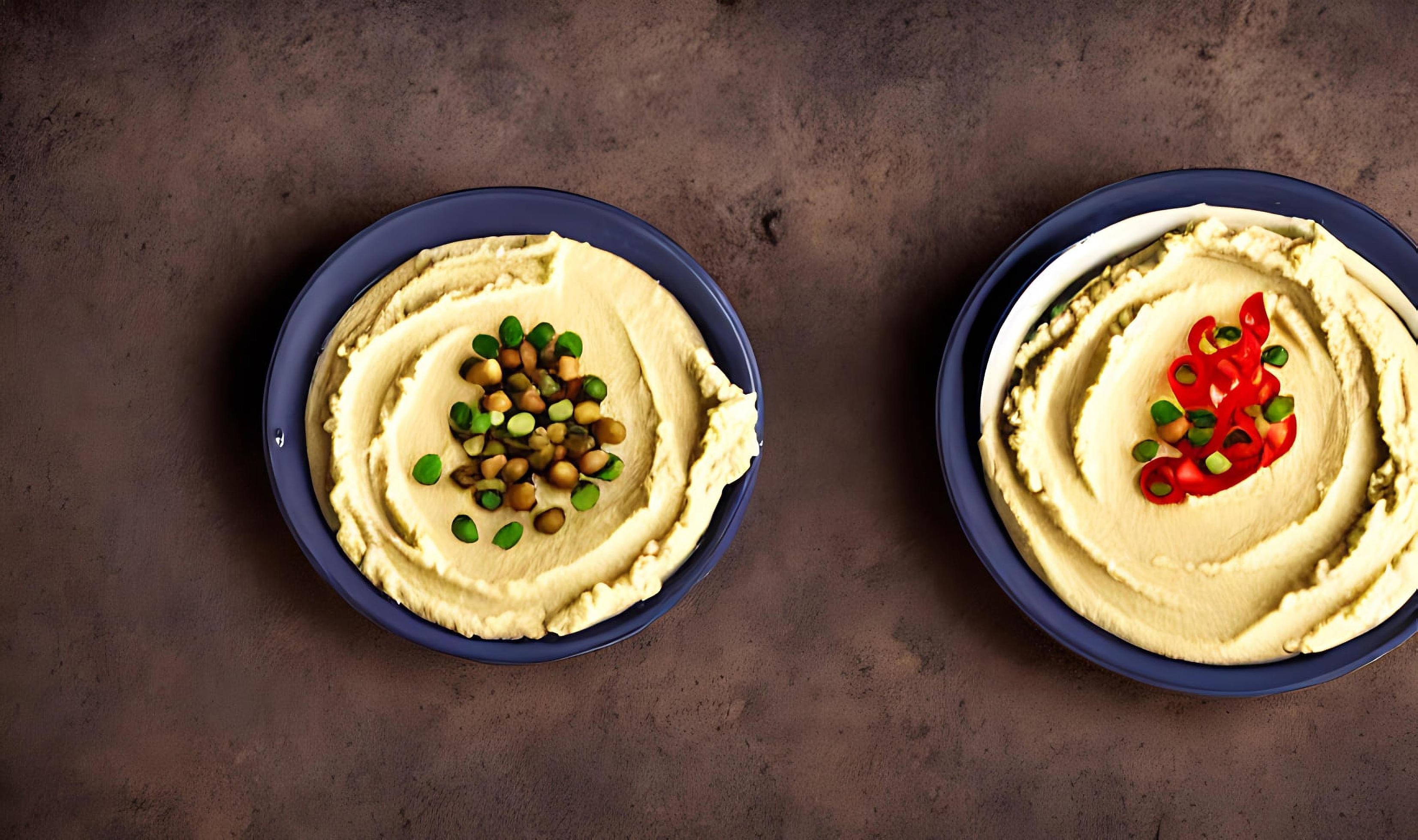 Healthy food. Traditional freshly made organic hummus. Stock Free