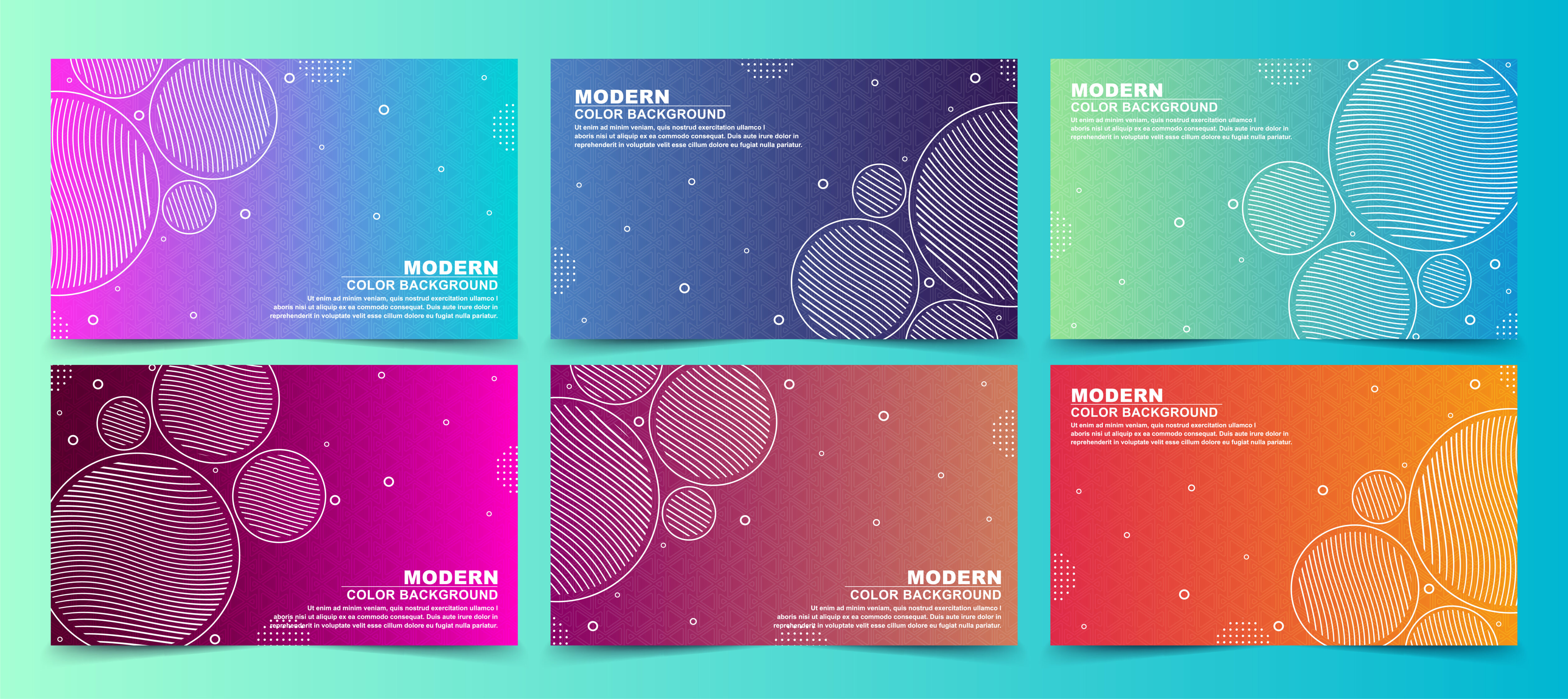 Colorful Line Circle Gradient Banners Free Vector