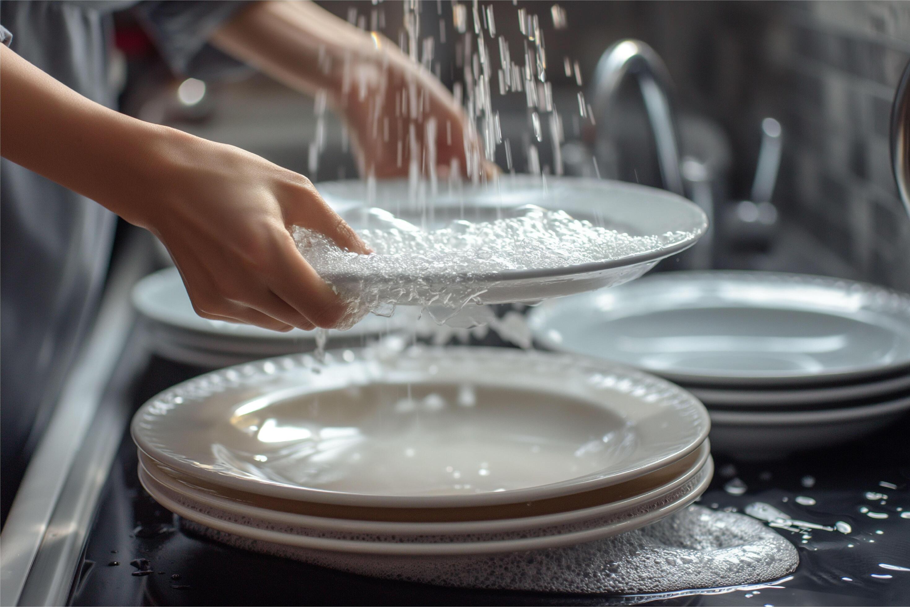 woman is washing dishes Stock Free