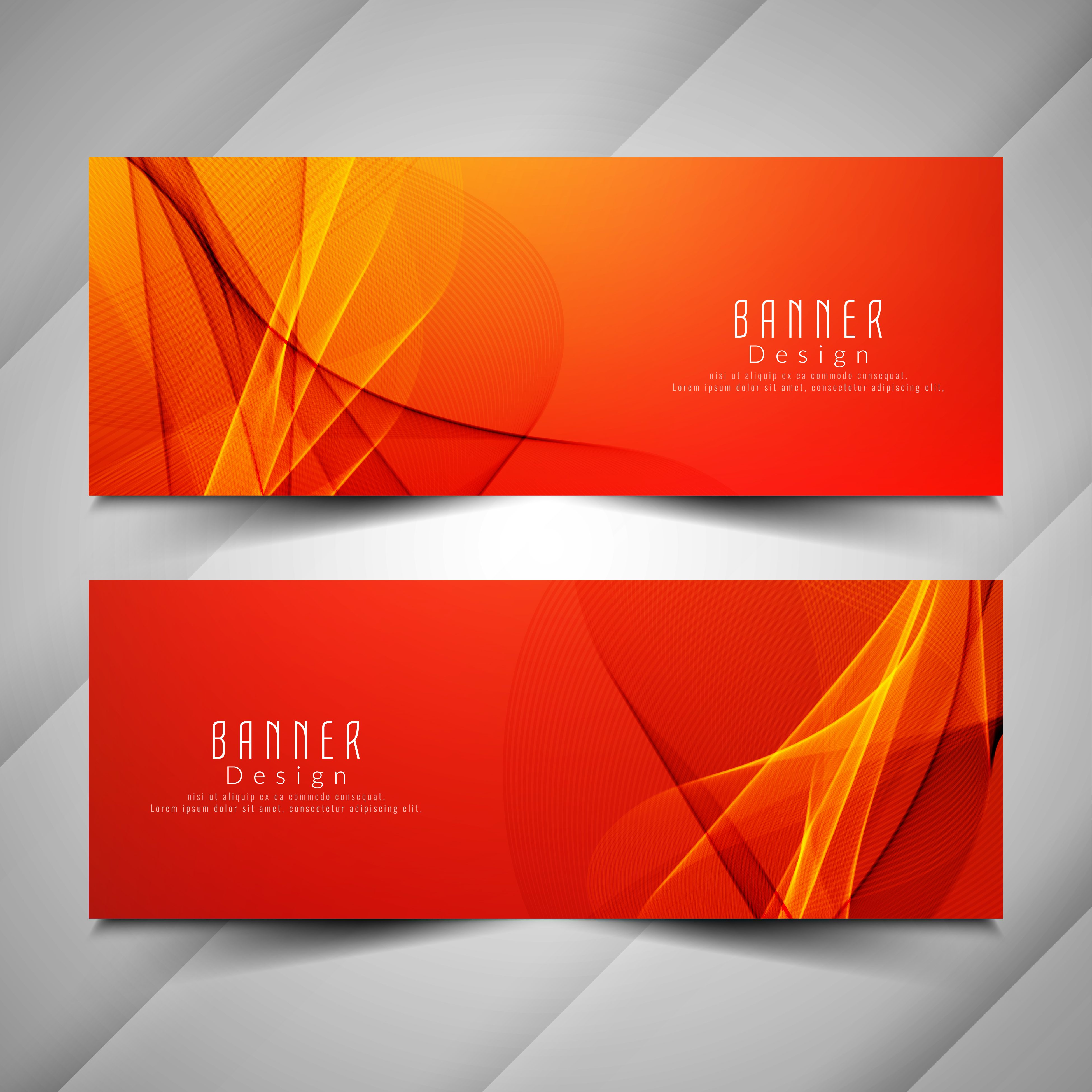 Abstract bright wavy elegant banners set Free Vector