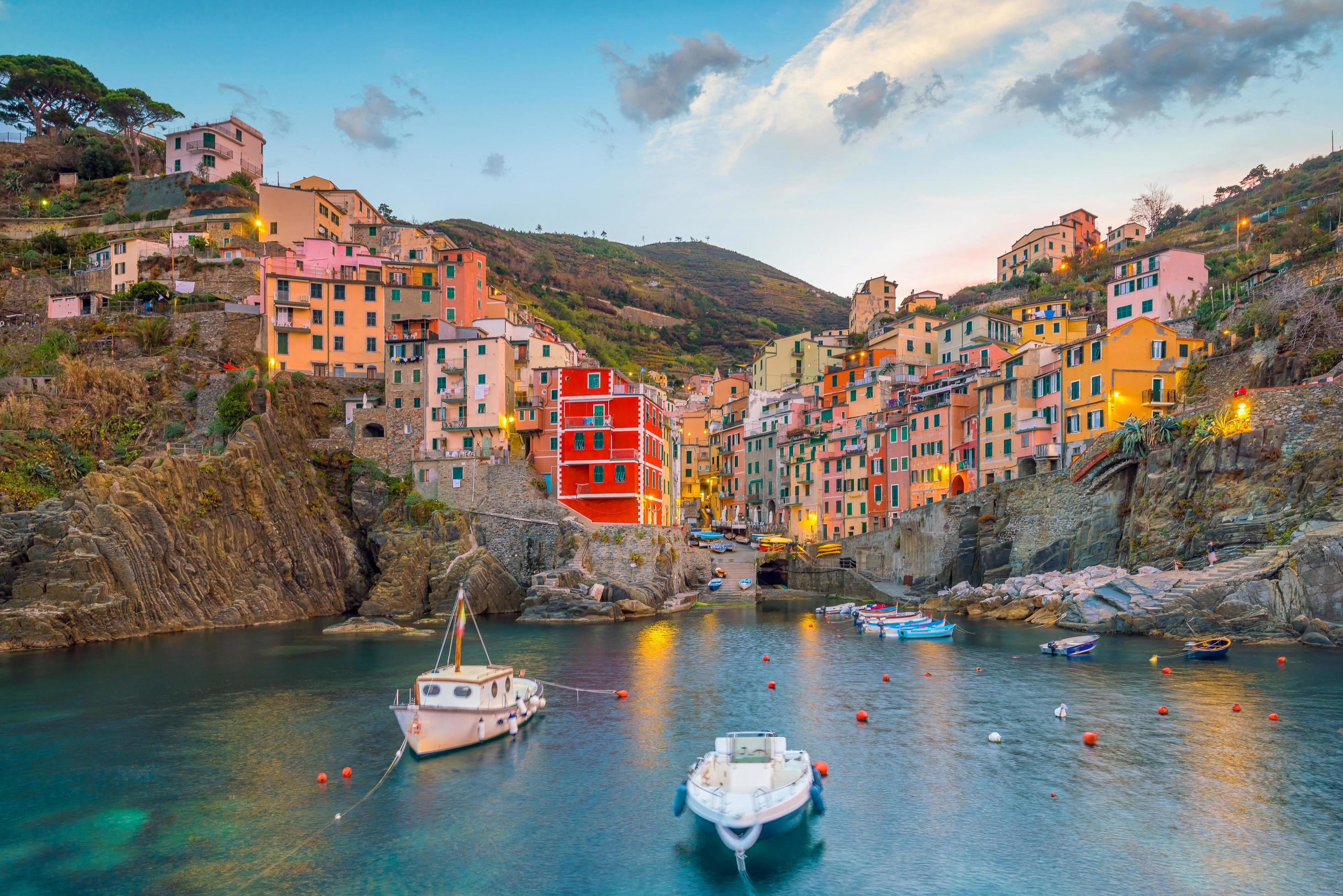 Riomaggiore, the first city of the Cique Terre in Liguria, Italy Stock Free