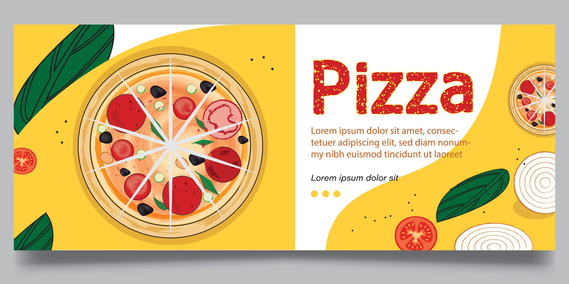 Pizza and fast food banner design Free Vector