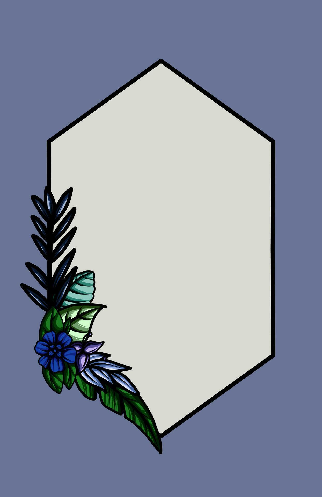 frame the border with an arrangement of leaves and flowers Stock Free