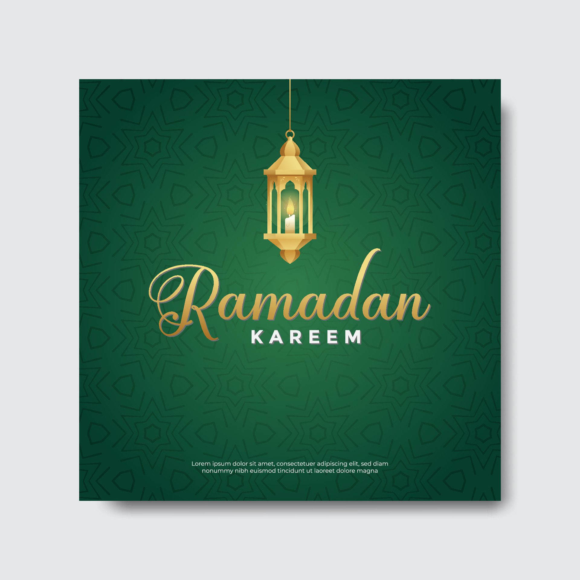 Ramadan Kareem Greetings Social Media Banner Post Design Template Free Vector