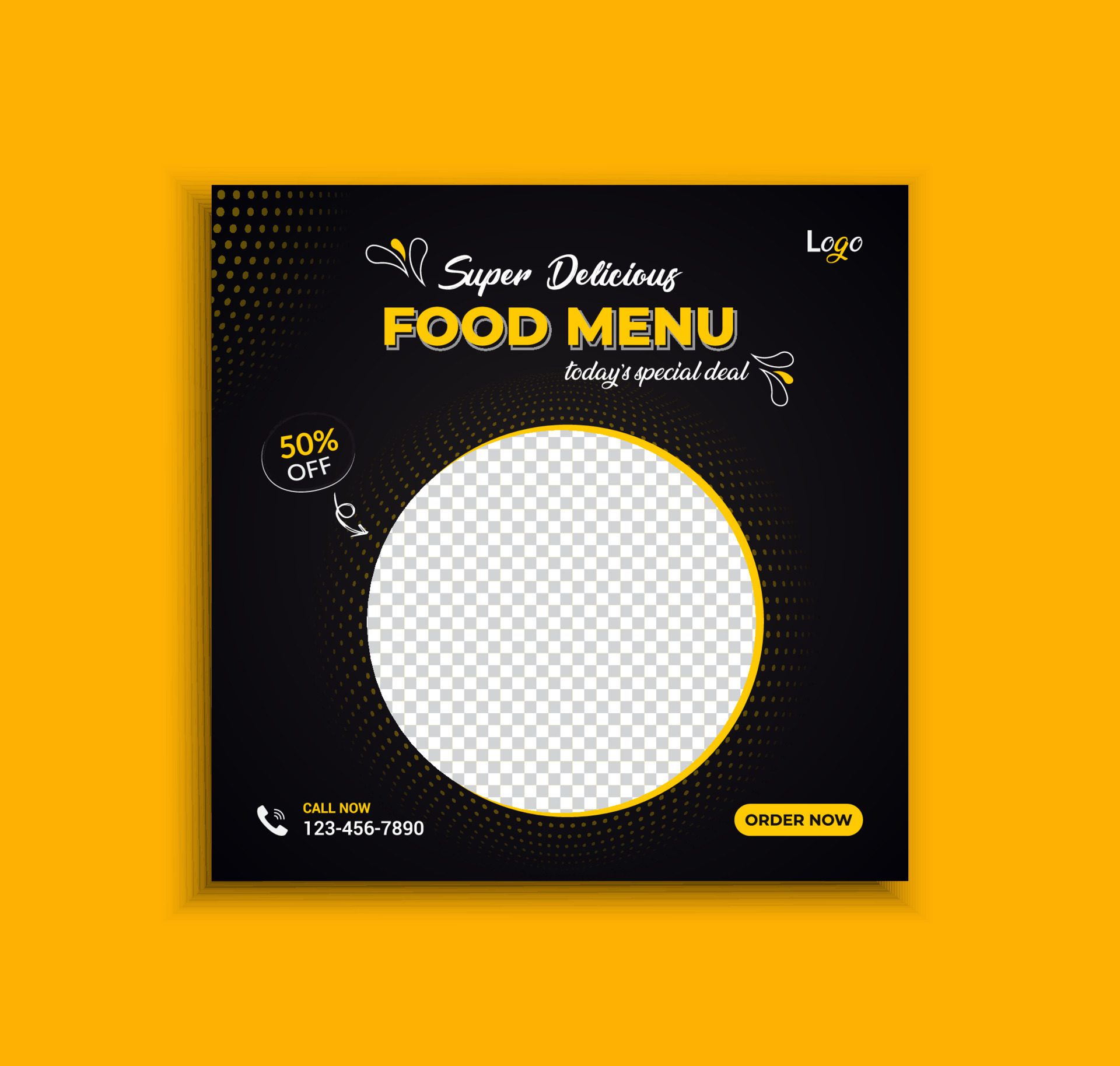 Super delicious food menu social media post and web banner template design Free Vector