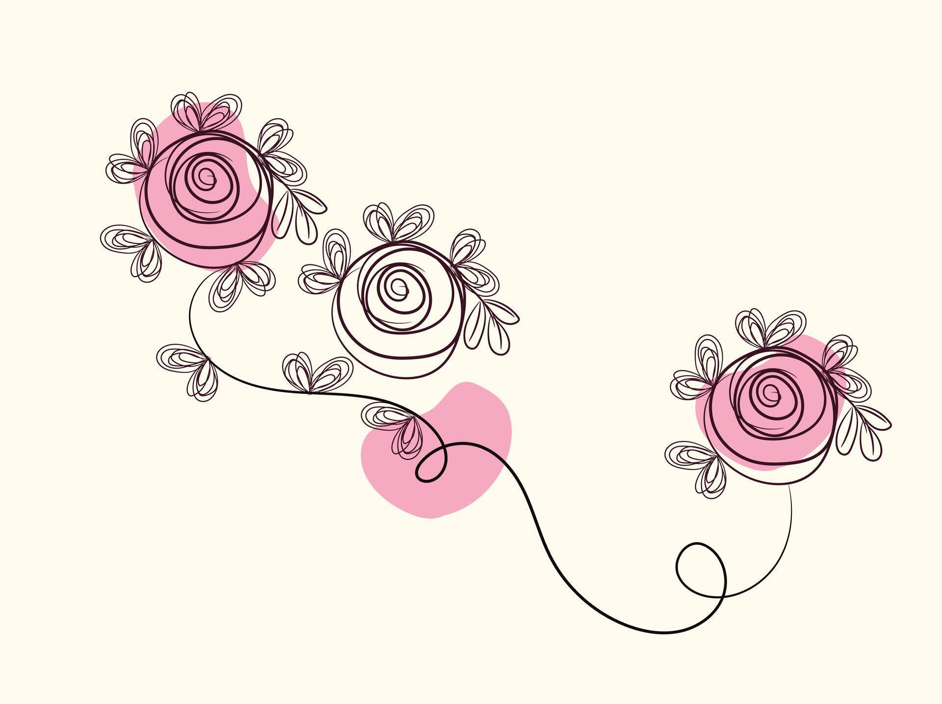 Hand drawn simple flower outline Stock Free