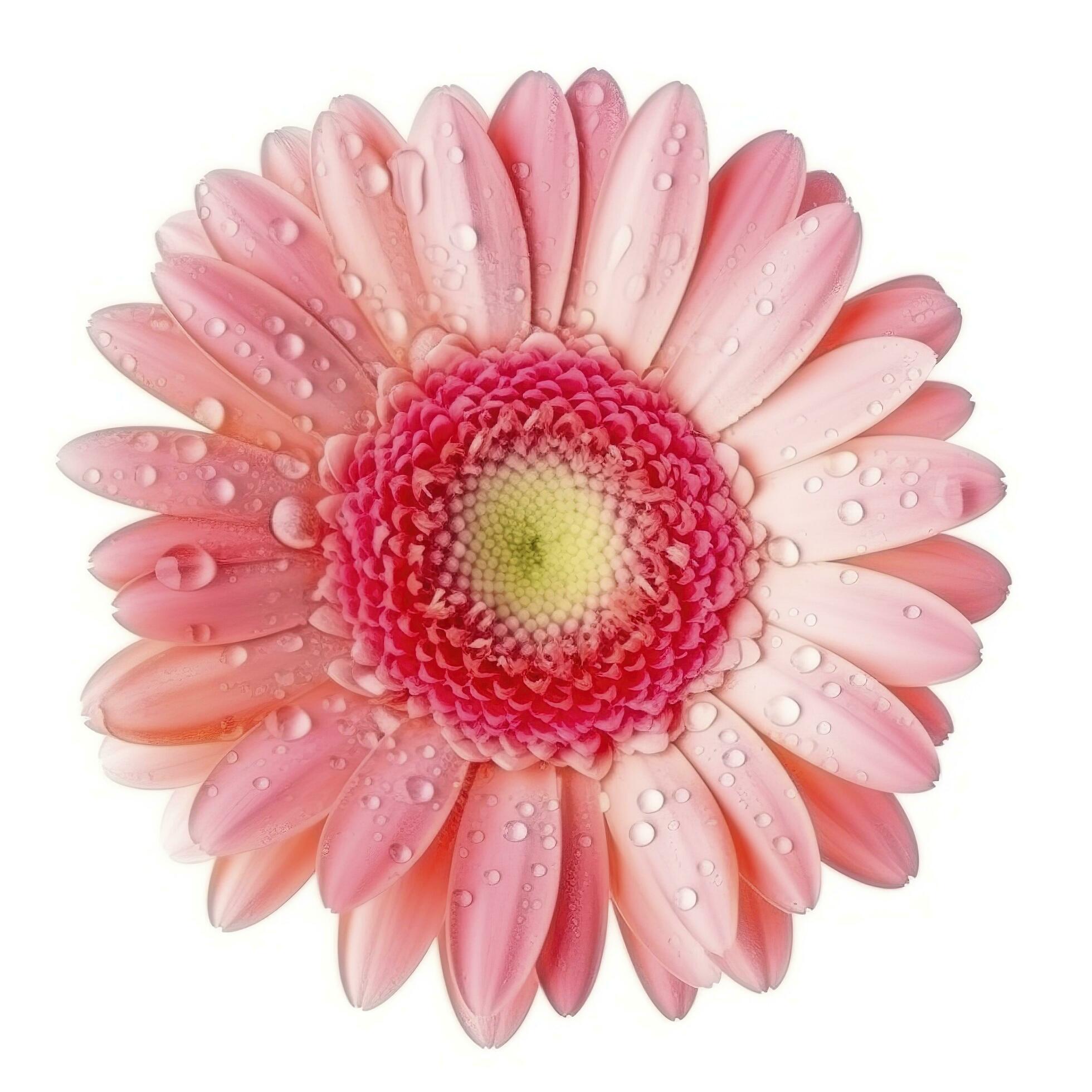 Pink gerbera flower isolated on white background, generate ai Stock Free