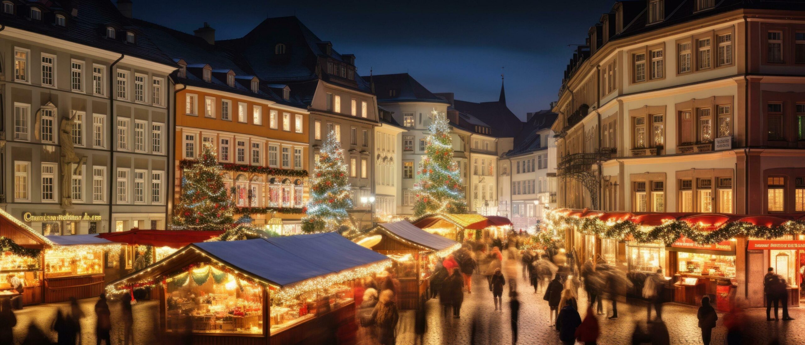 a market is surrounded by buildings in a city Free Photo