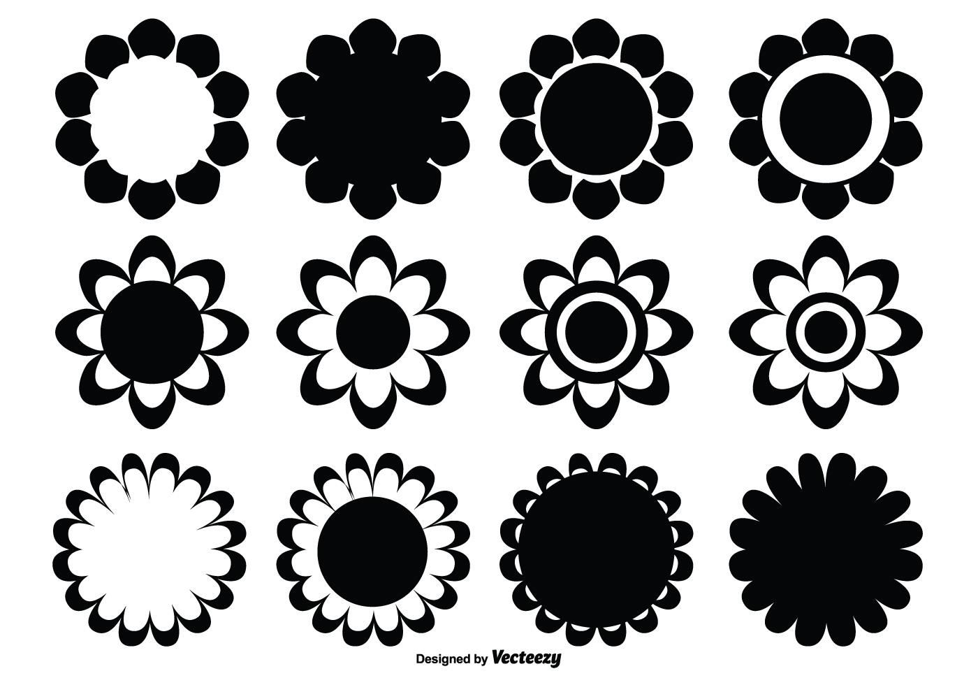 Assorted Flower Shape Set Stock Free and Free SVG