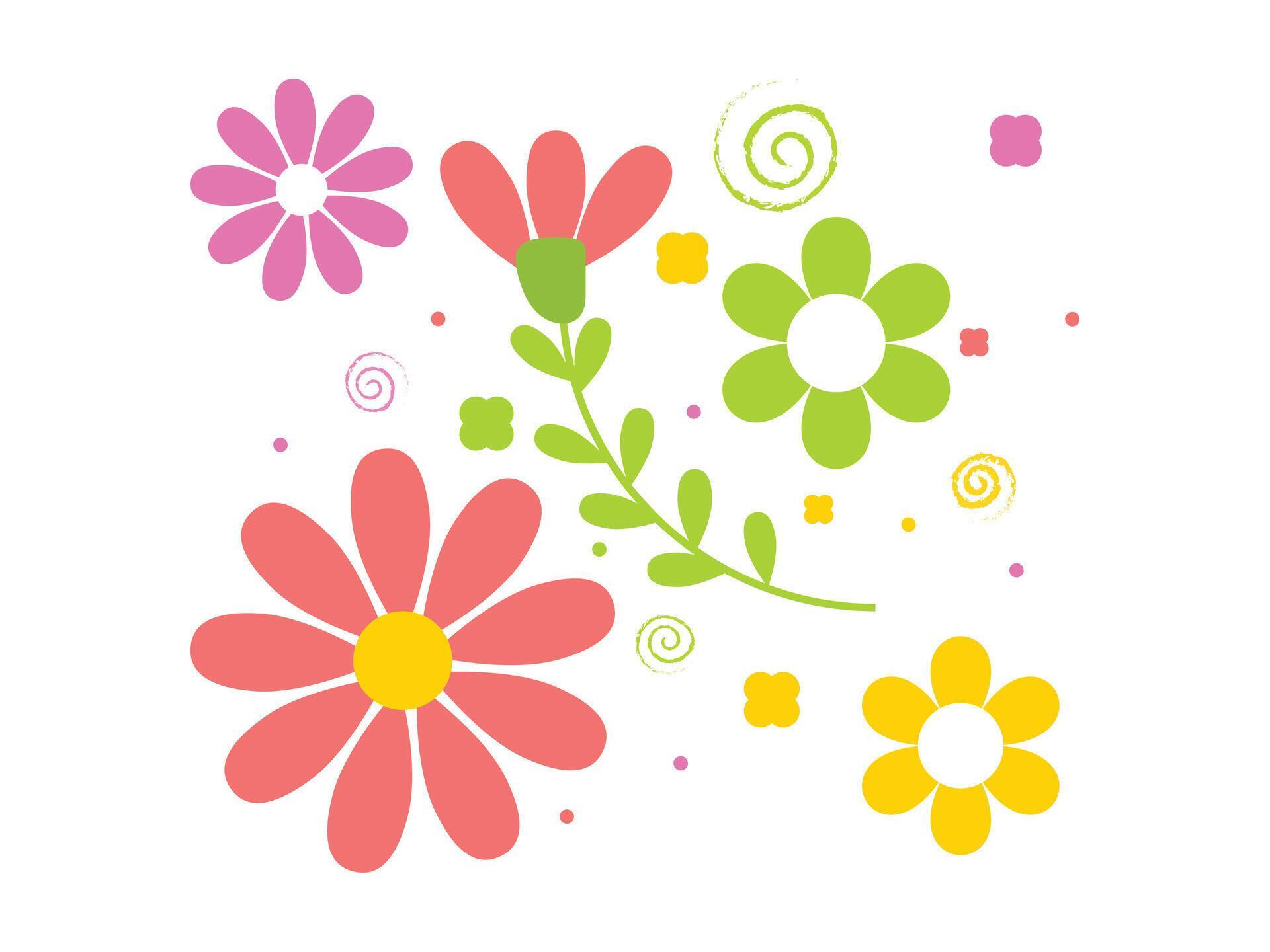 Set of Hand drawn flower vector illustration Stock Free