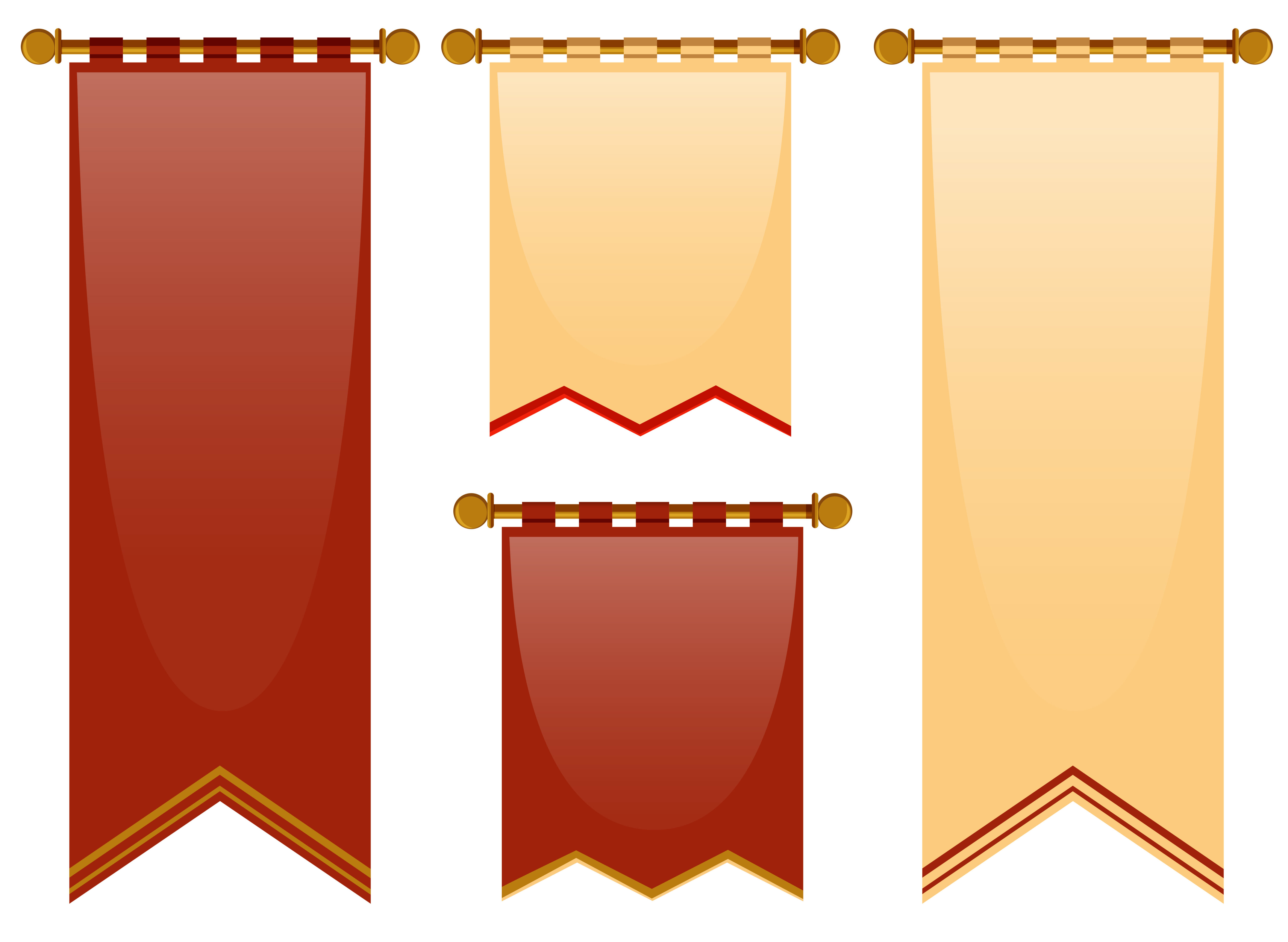 Medieval style of banners in red and brown Free Vector