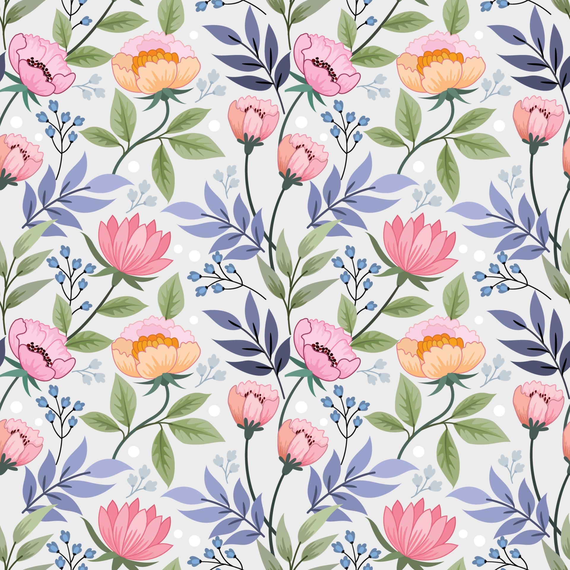 Colorful flowers seamless pattern. Stock Free