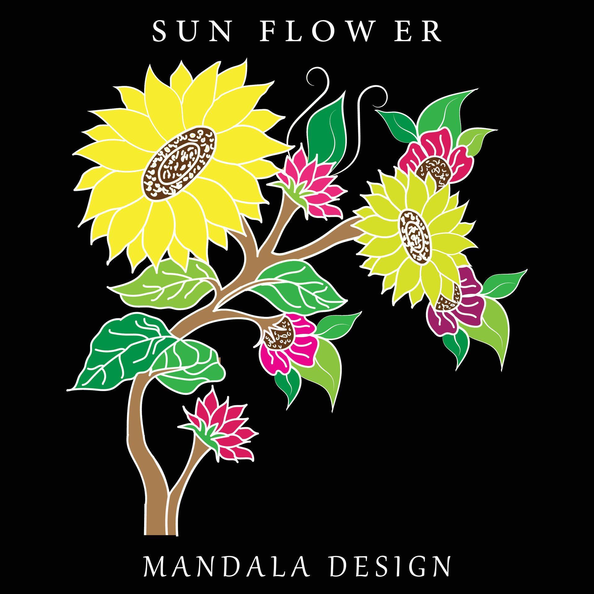 Sun flower colorful luxury unique vector eps mandala pattern for free download Stock Free