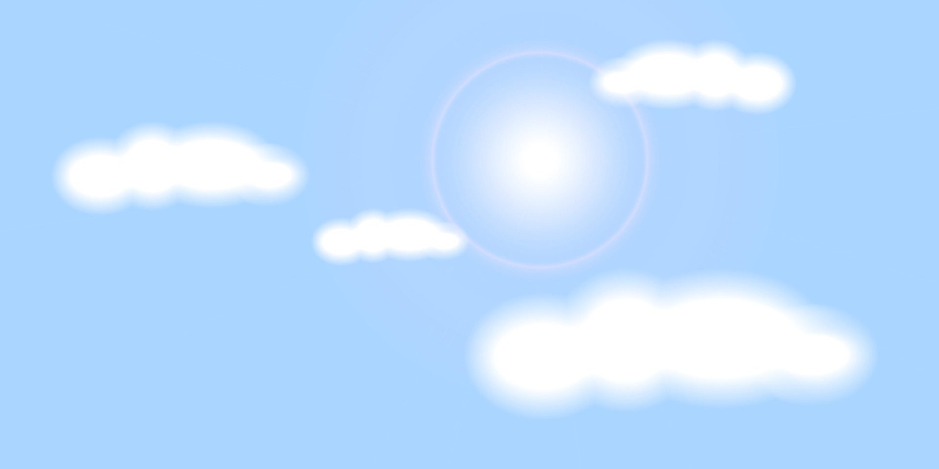 summer banner. bright sun and white clouds in a blue sky. . Free Vector