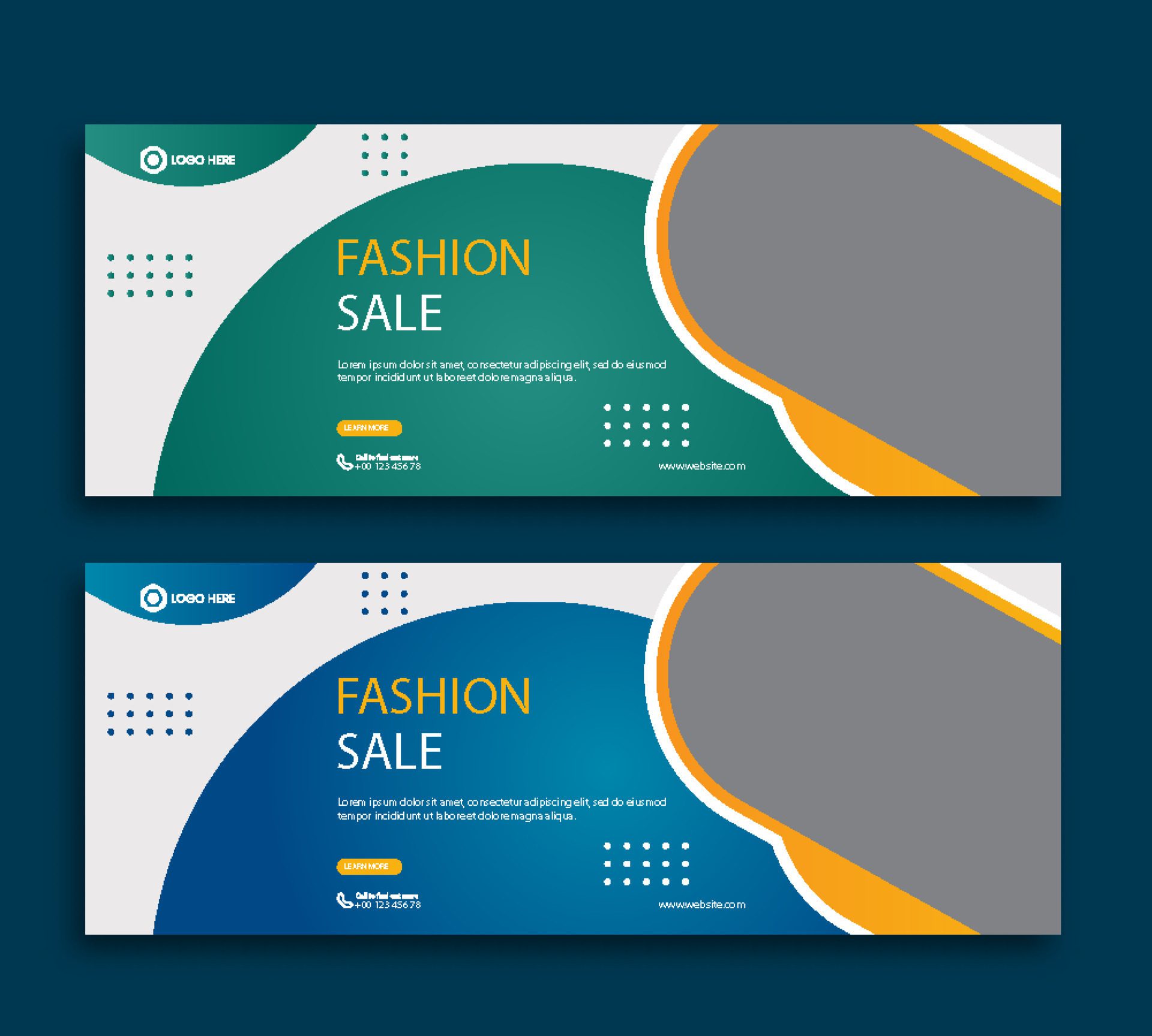 Fashion sale web cover and banner template Free Vector