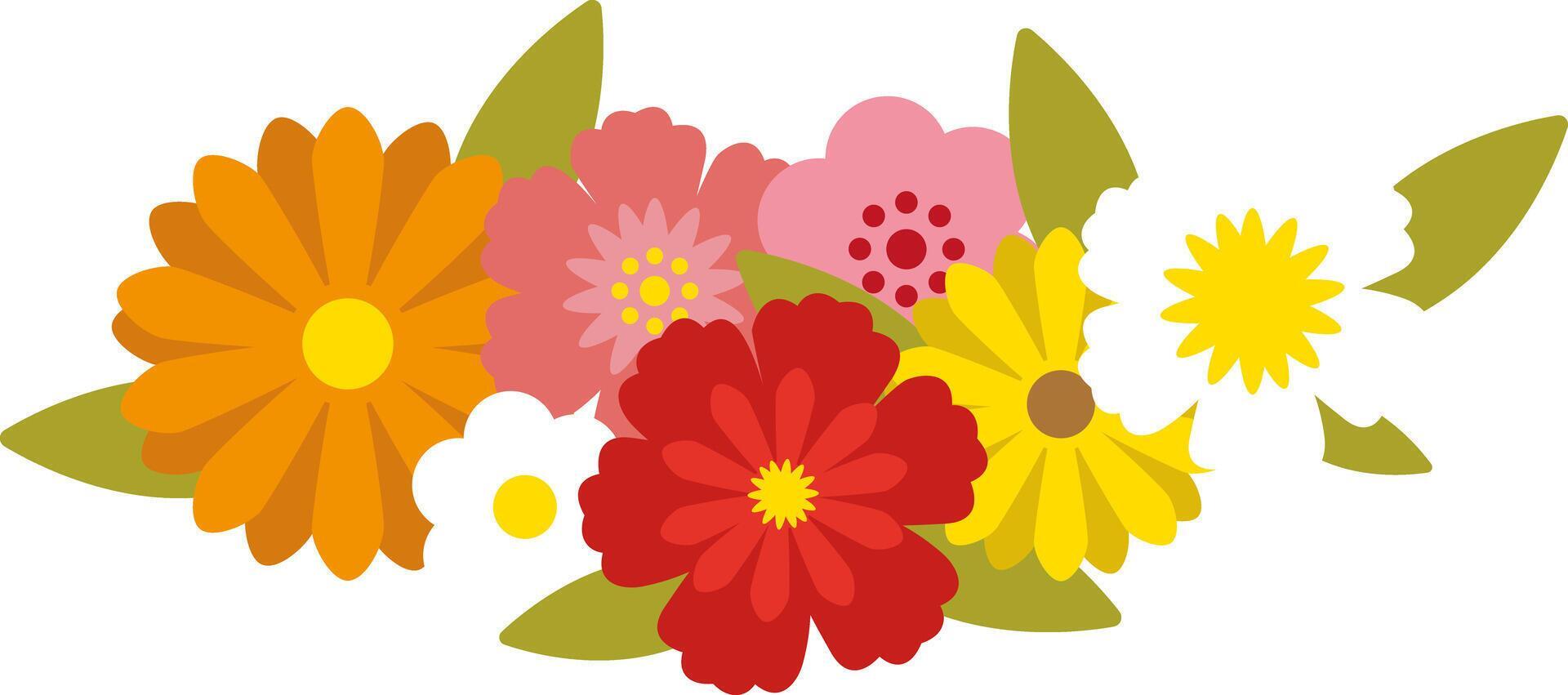 flower bouquet vivid color illustration Stock Free