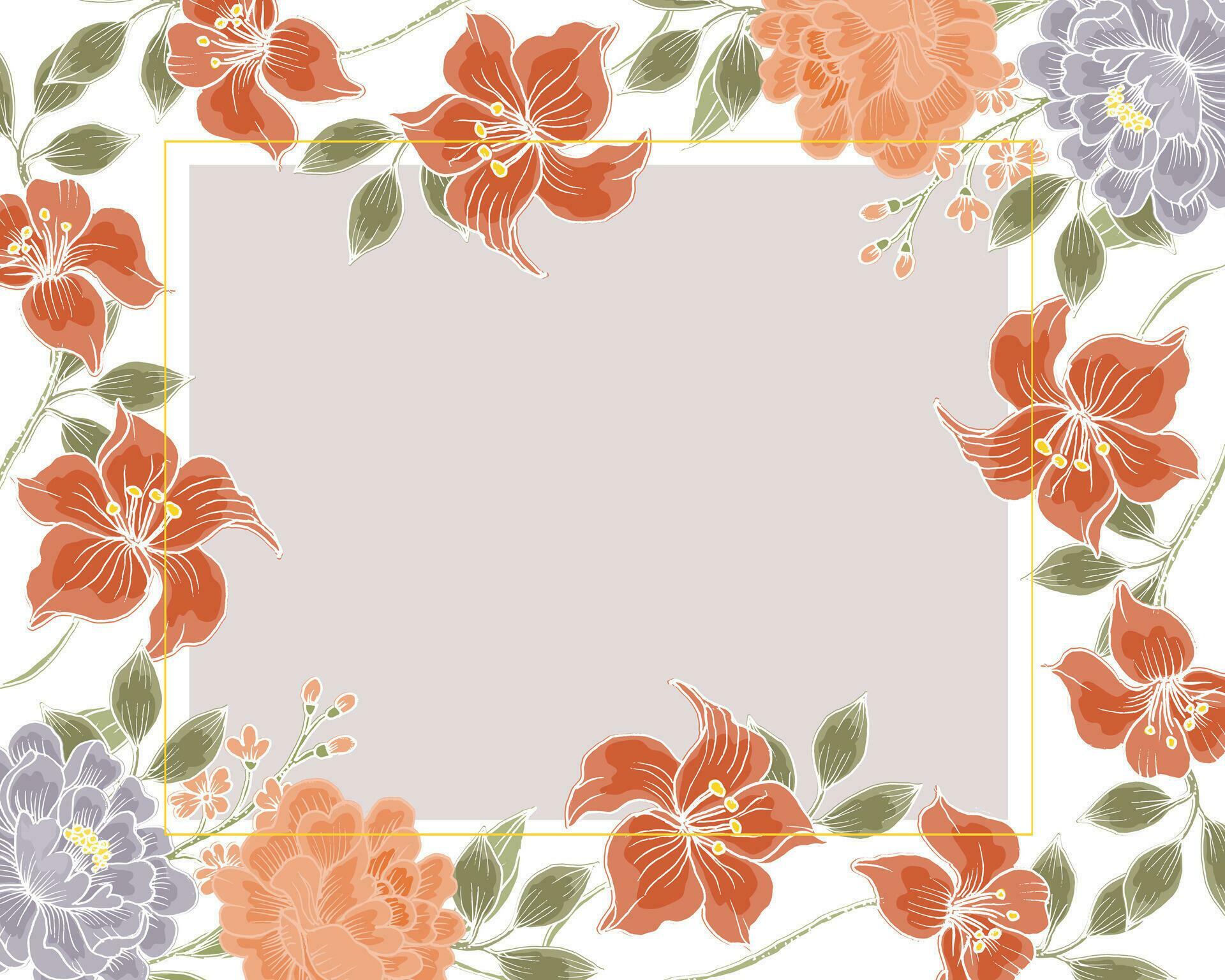 Vintage Hand Drawn Rose and Lily Flower Border Stock Free and Free SVG