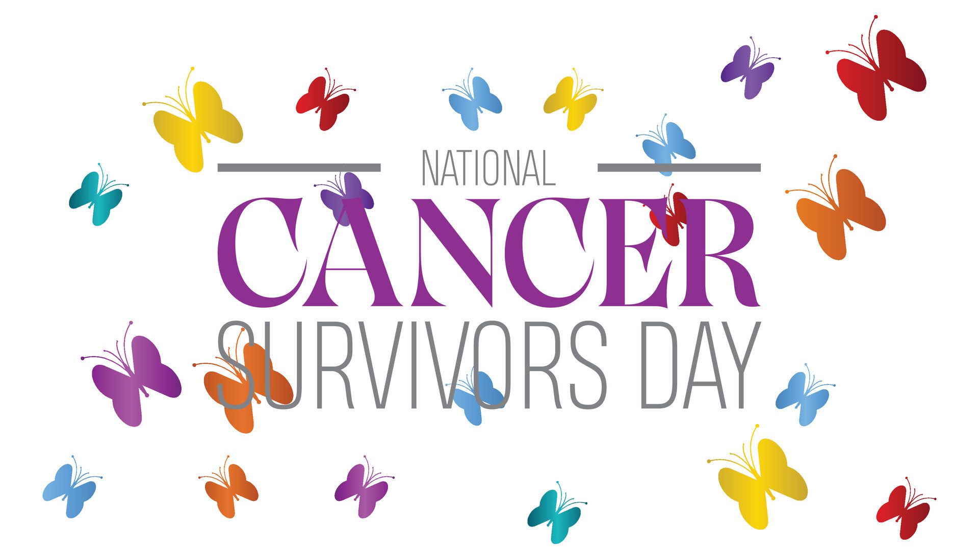 National Cancer Survivors Day observed every year in June. Template for background, banner, card, poster with text inscription. Free Vector