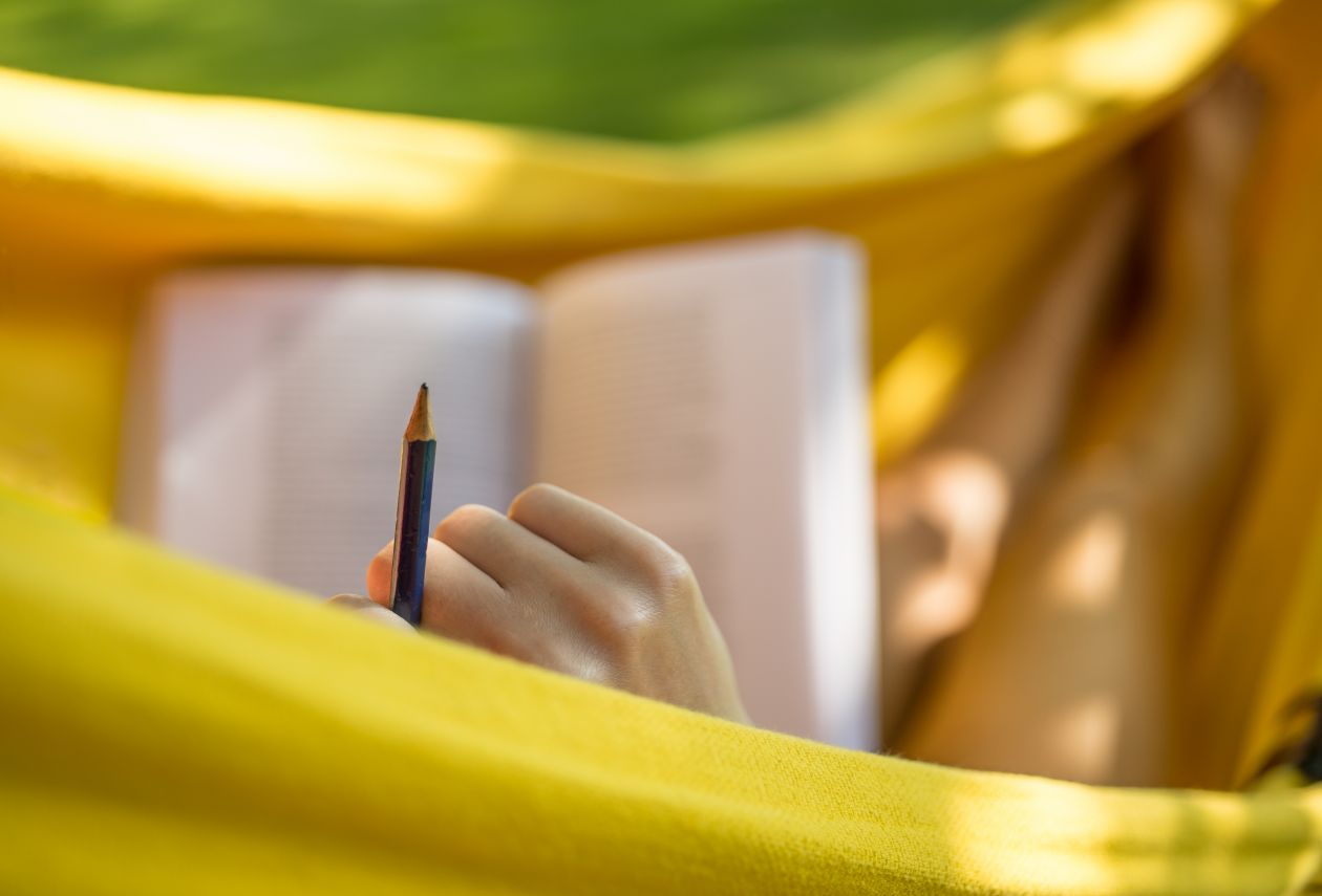 Studying in a hammock Stock Free