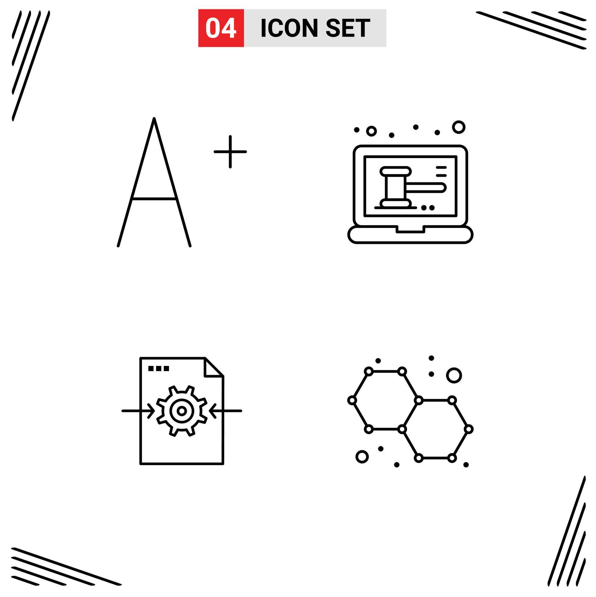 Universal Icon Symbols Group of 4 Modern Filledline Flat Colors of font arrow laptop file chemistry Editable Vector Design Elements Stock Free