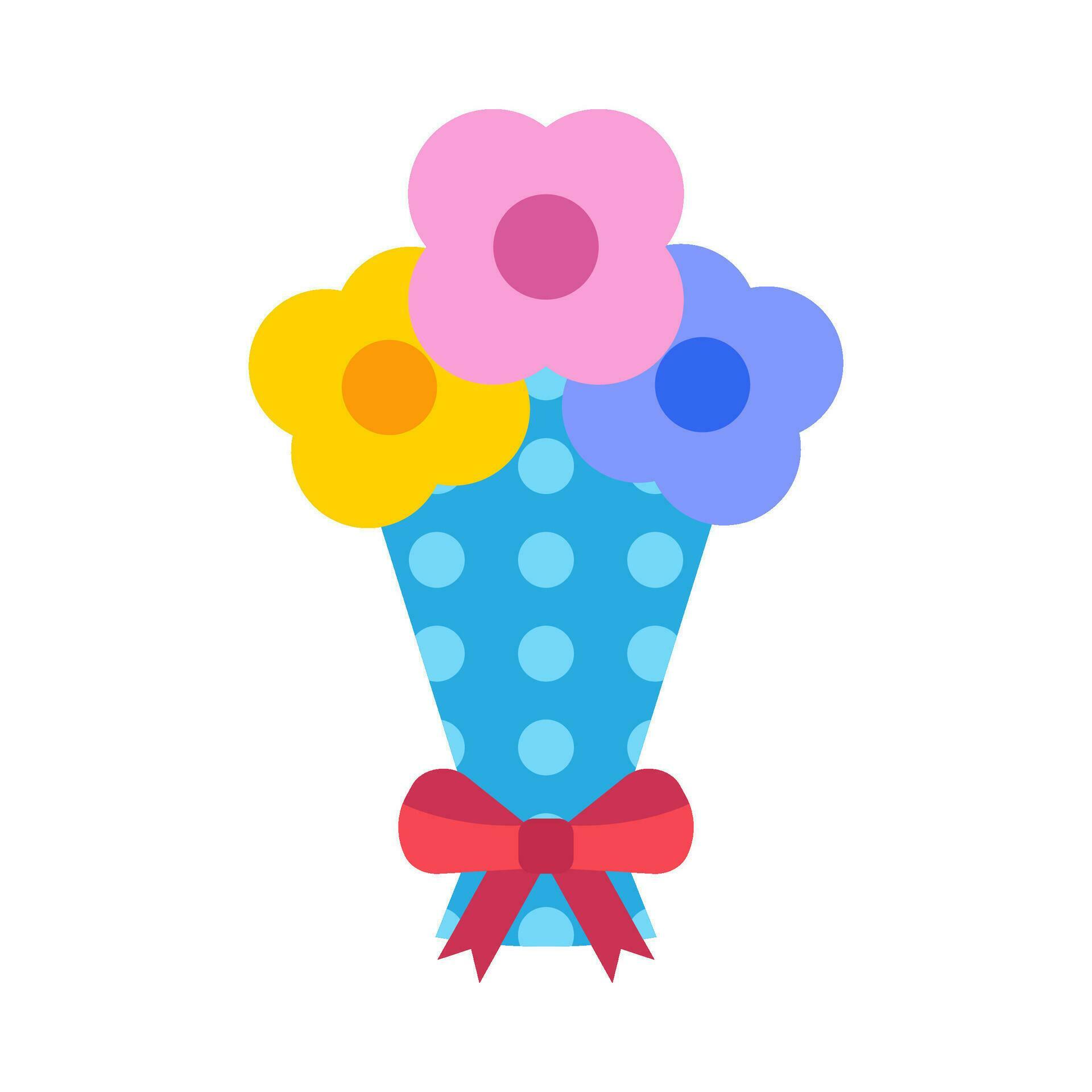 Flower bouquet flat illustration Stock Free