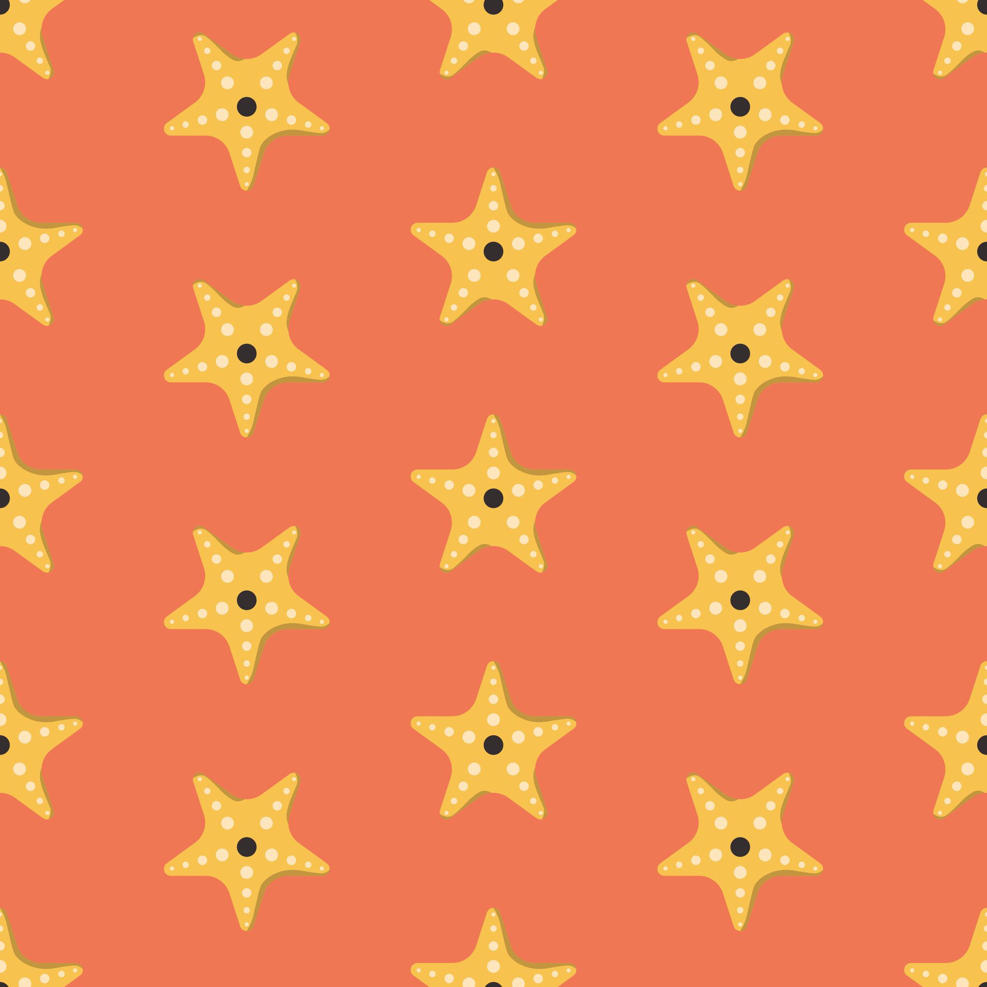 starfish summer seamless pattern hand drawn Free Vector