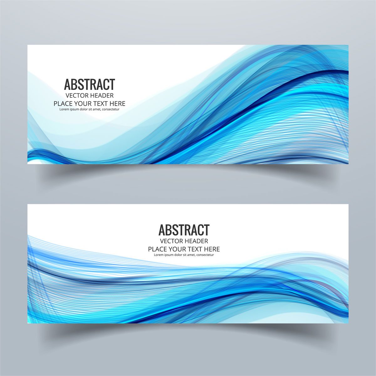 Modern colorful banner set with header wave Free Vector