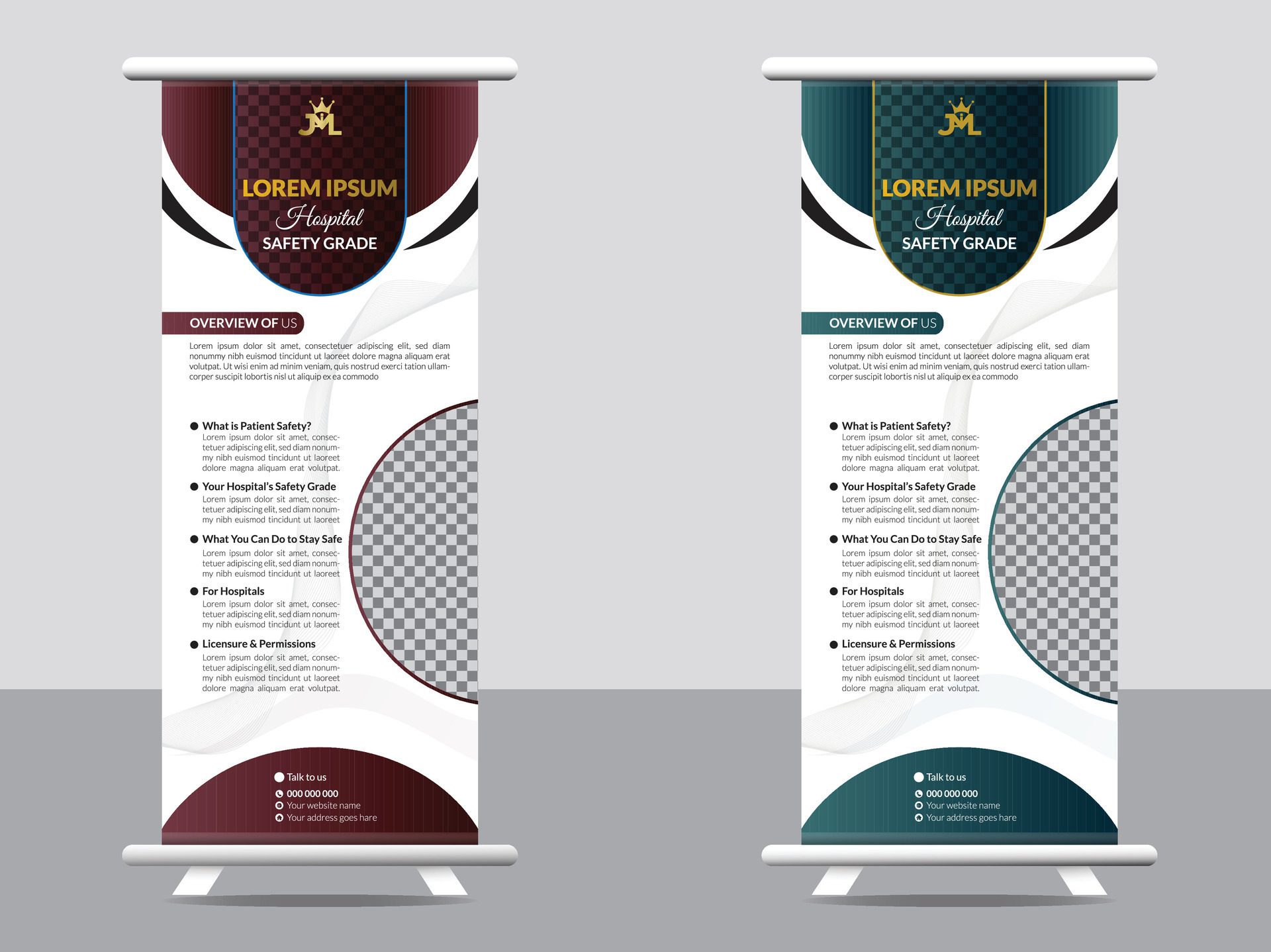 Medical roll up banner design Free Vector