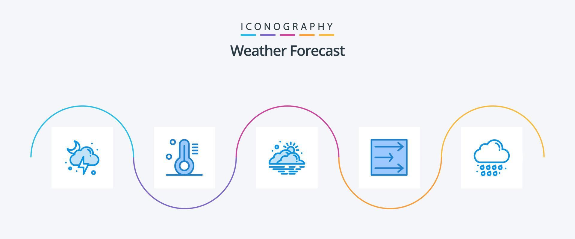 Weather Blue 5 Icon Pack Including rain. cloud. day. wind. arrow Stock Free