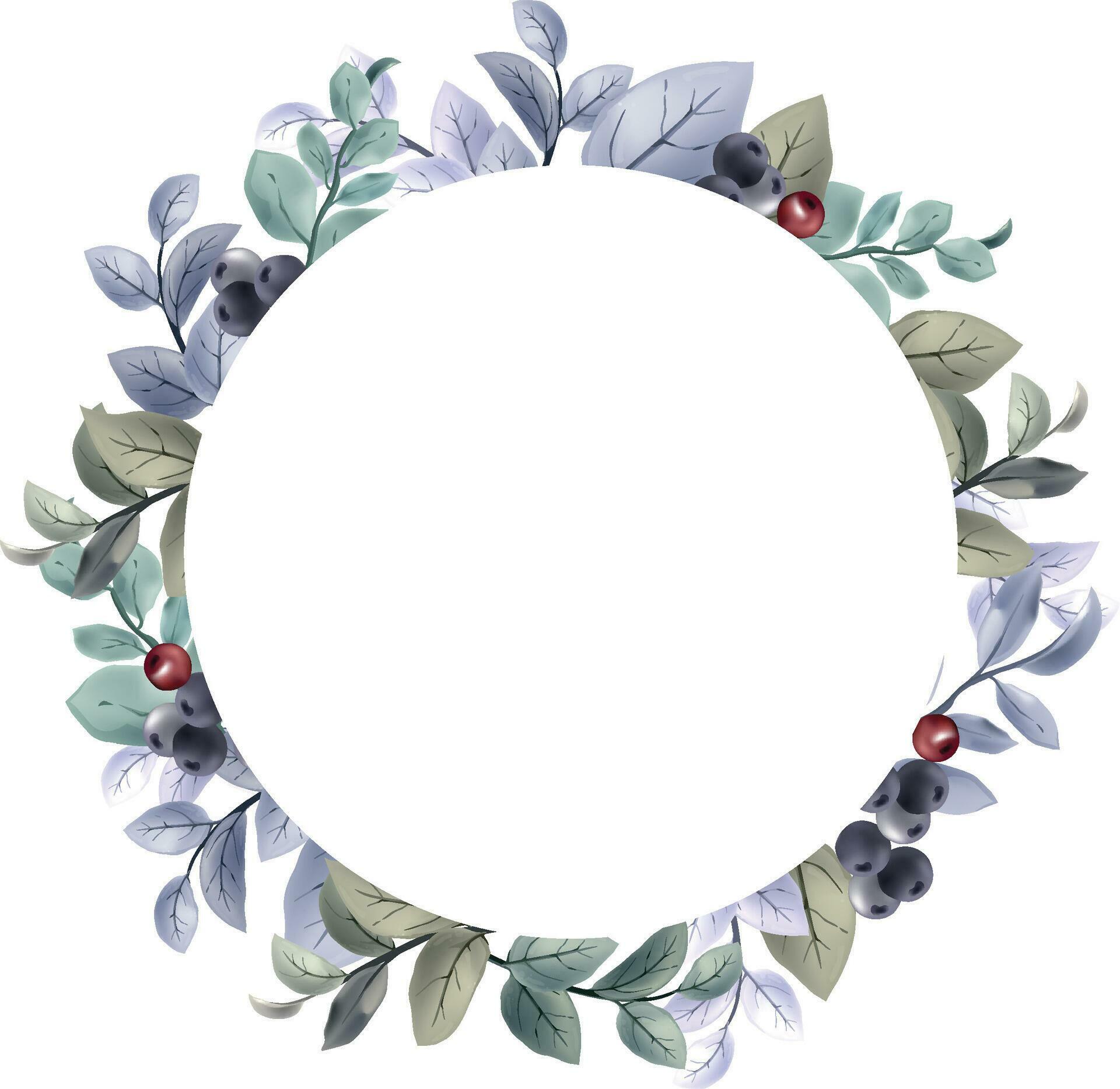 winter circle flower frame Stock Free