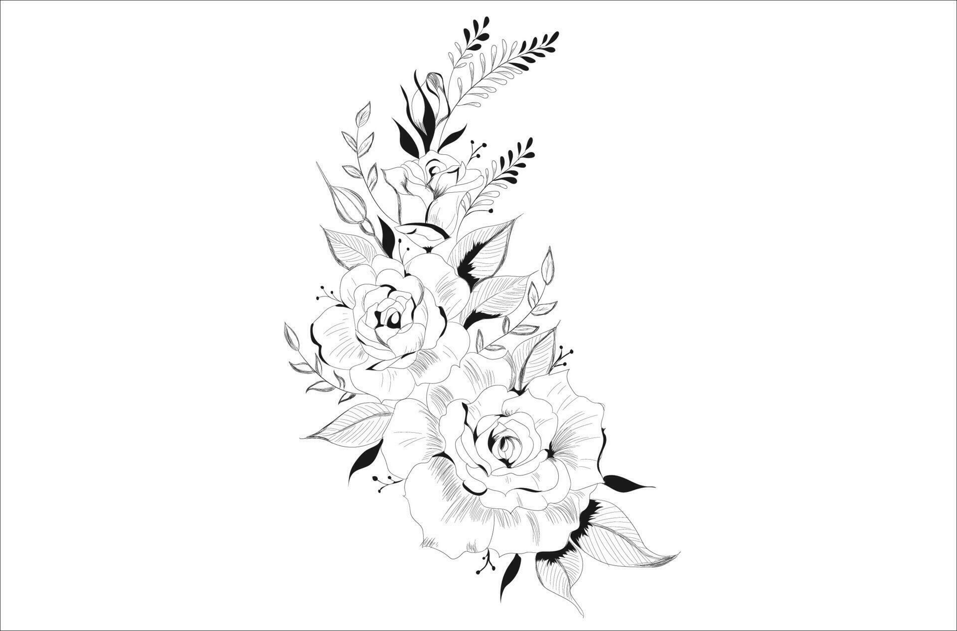 Flower Line Art Stock Free