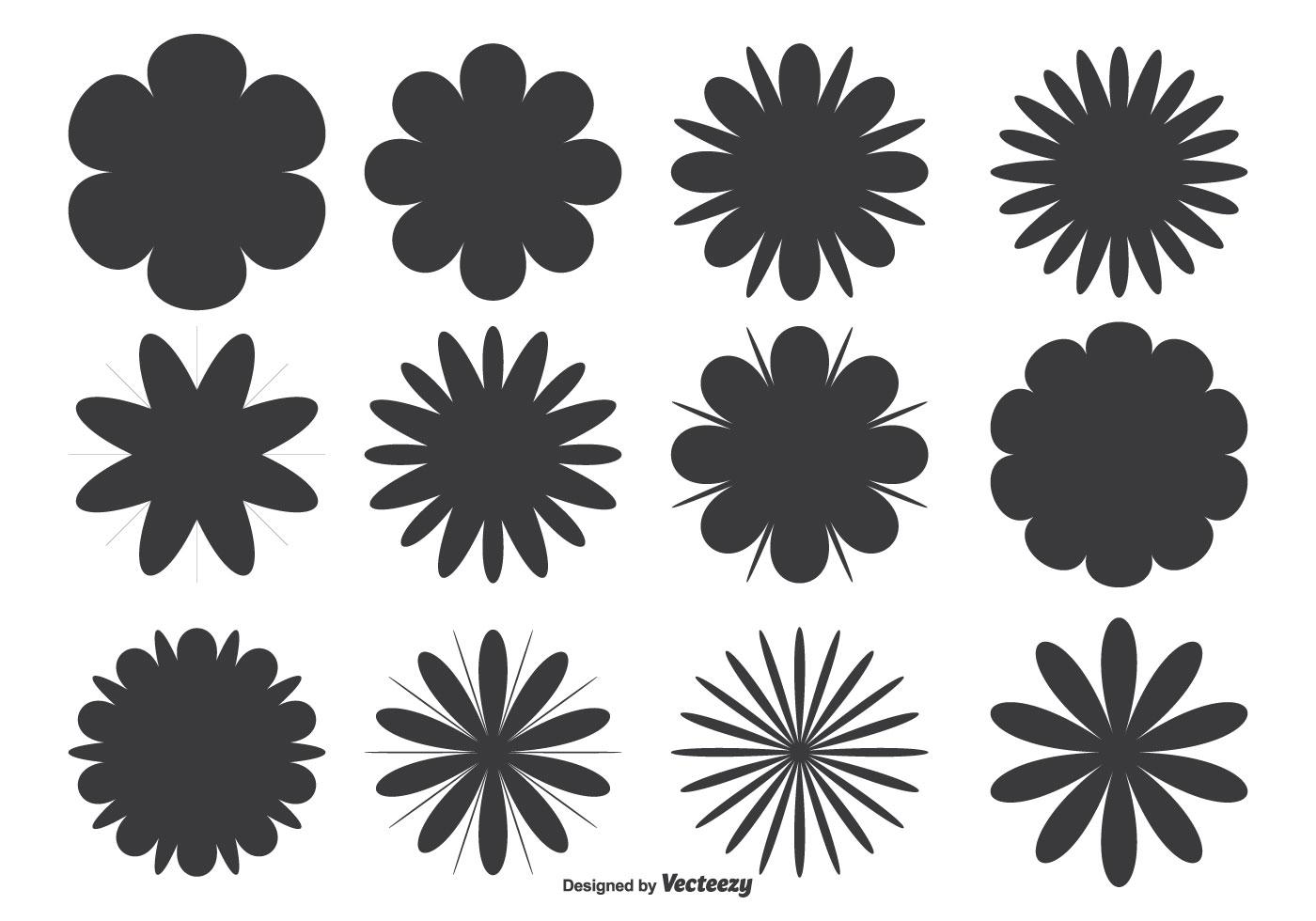 Assorted Flower Shape Set Stock Free and Free SVG