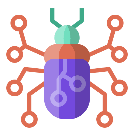 Digital, bug, code icon